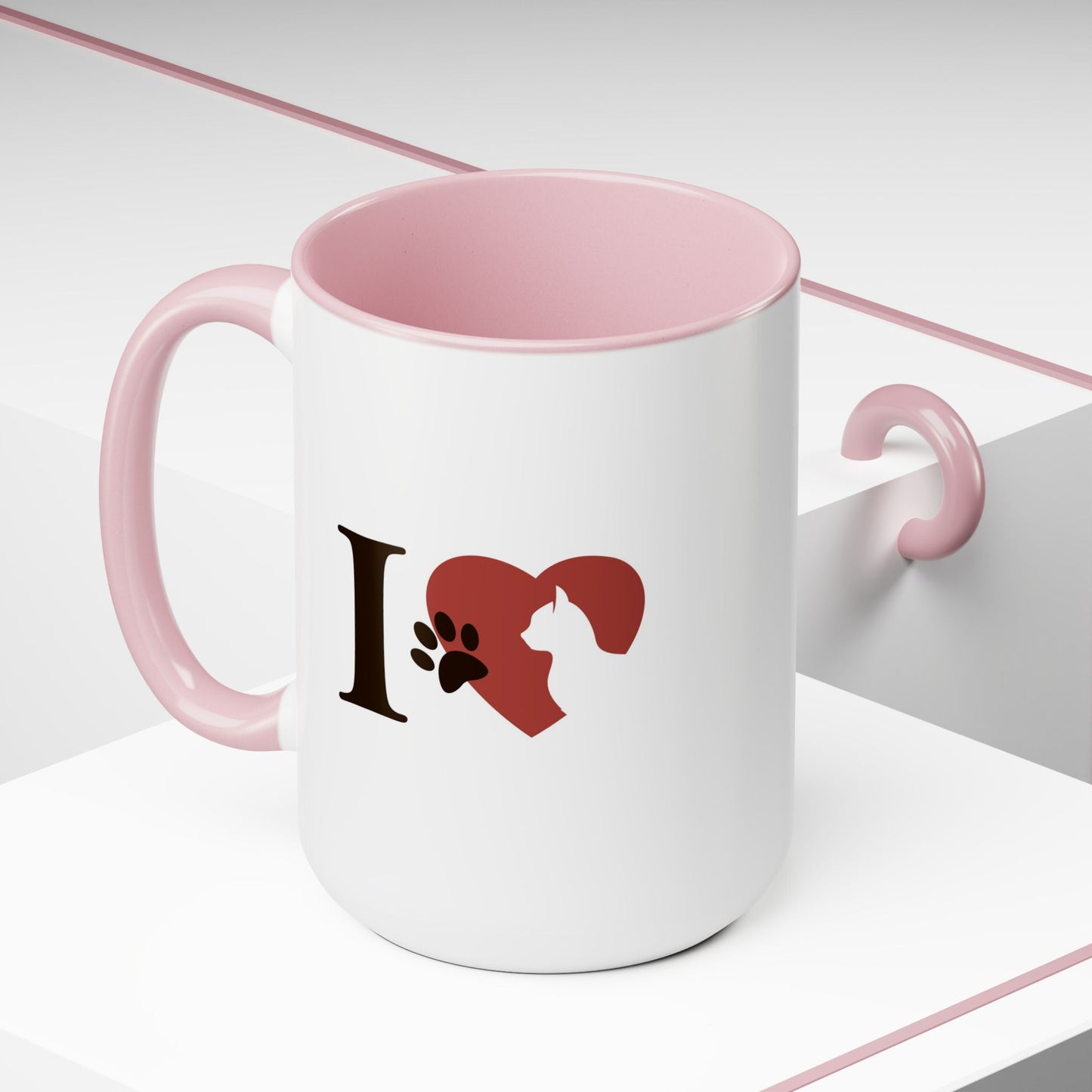 Pet Cat Theme Two-Tone Coffee Mugs, 15oz, Animal Lovers, Cat Lover Quote, Pet Lovers, Coffee, Tea, Hot Chocolate Lovers, Gift Idea for Any Occasion