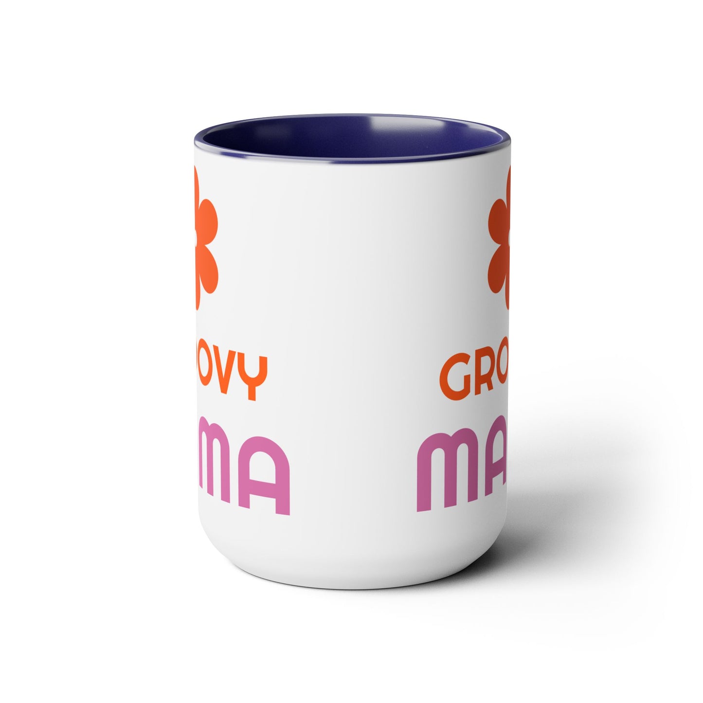 Hippie Theme Two-Tone Coffee Mugs, 15oz, Coffee, Tea, Hot Chocolate Lovers, Groovy Birthday or Any Occasion Gift Idea for Her, for Moms