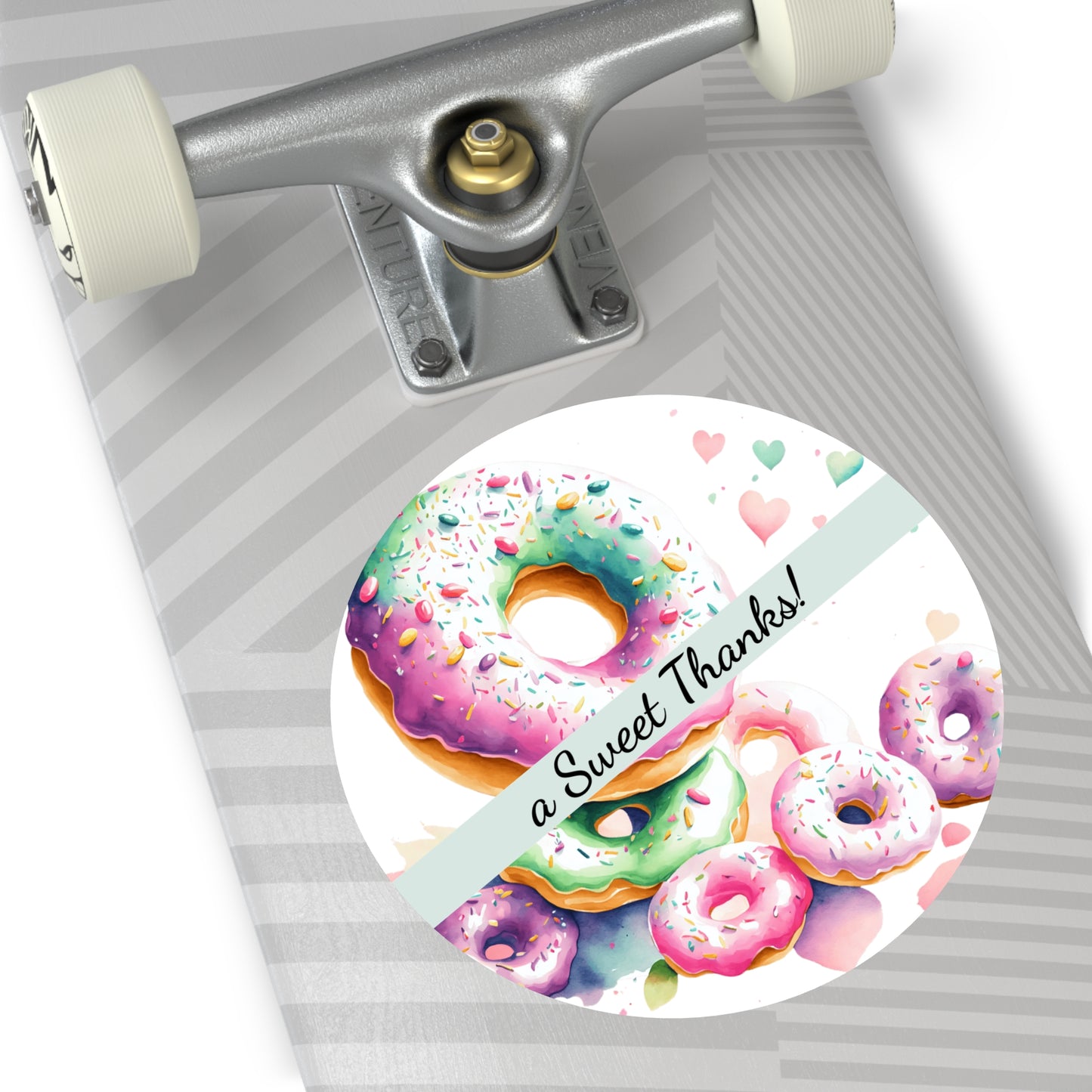 Custom Donut Round Vinyl Stickers | Sweet Thanks, Gift Labels, Party Favors, Wedding Decor, Custom Stickers
