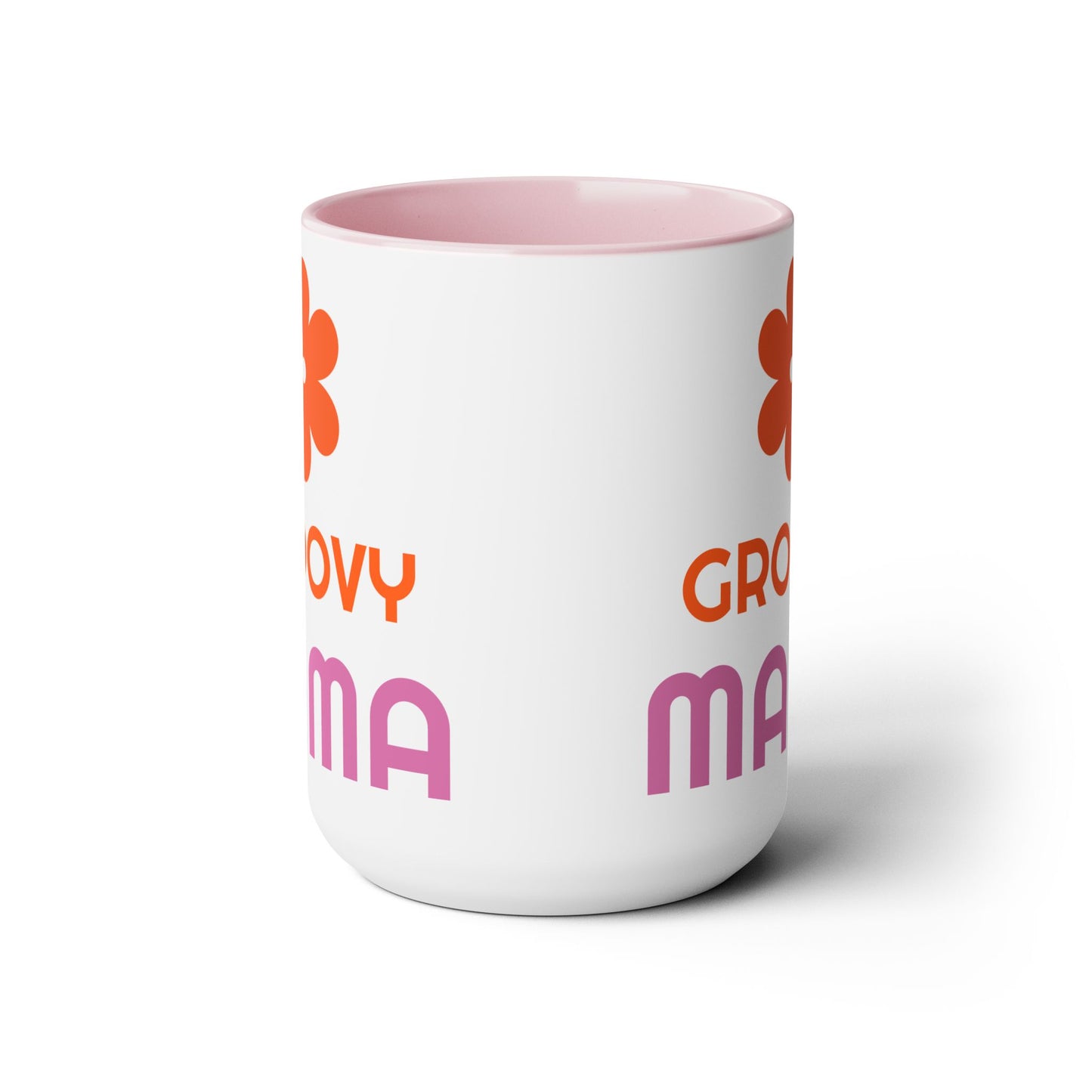 Hippie Theme Two-Tone Coffee Mugs, 15oz, Coffee, Tea, Hot Chocolate Lovers, Groovy Birthday or Any Occasion Gift Idea for Her, for Moms