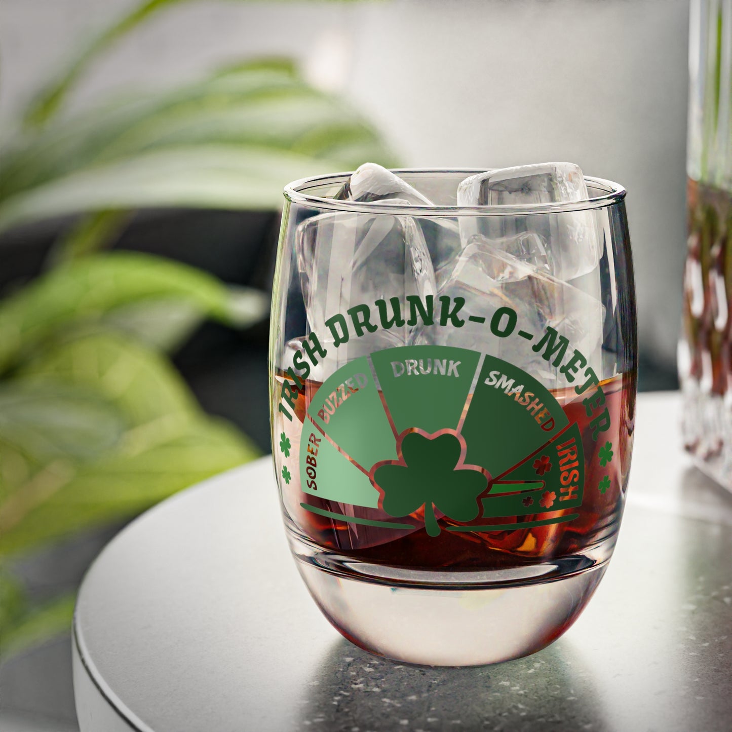 Irish Drunk-O-Meter Whiskey Glass 6oz – St. Patrick’s Day Shamrock Drinking Gauge