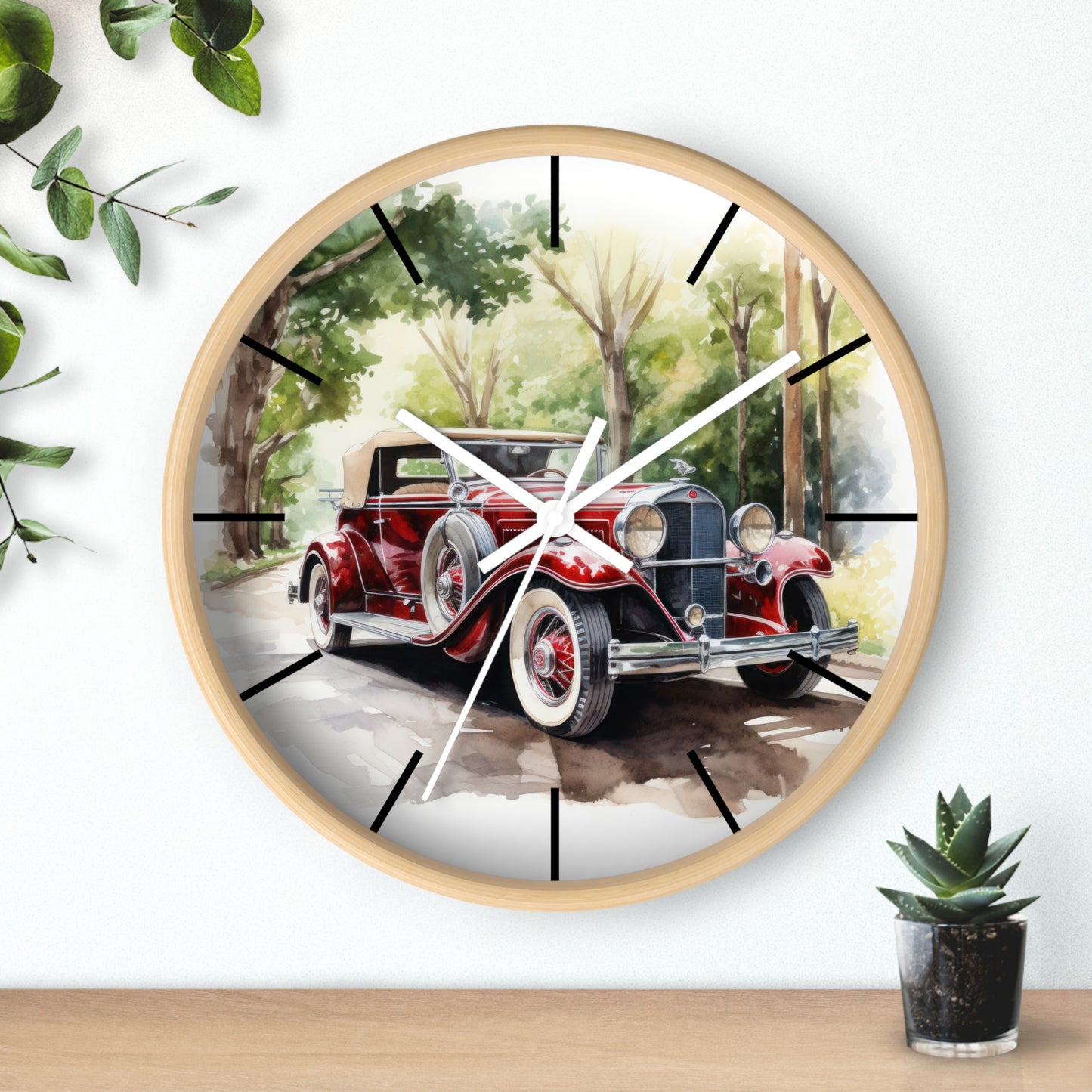 Classic Car Wall Clock - Vintage Automotive Home Office Decor