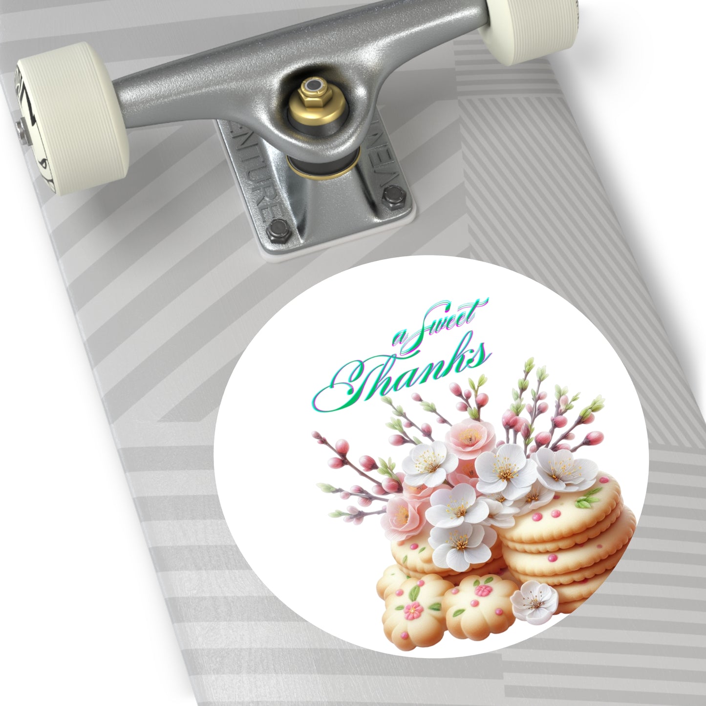 Floral Thank You Custom Vinyl Stickers, Wedding Favors, Party Decor, Personalized Gift, Cute Floral Design, Sweet Treats Decal