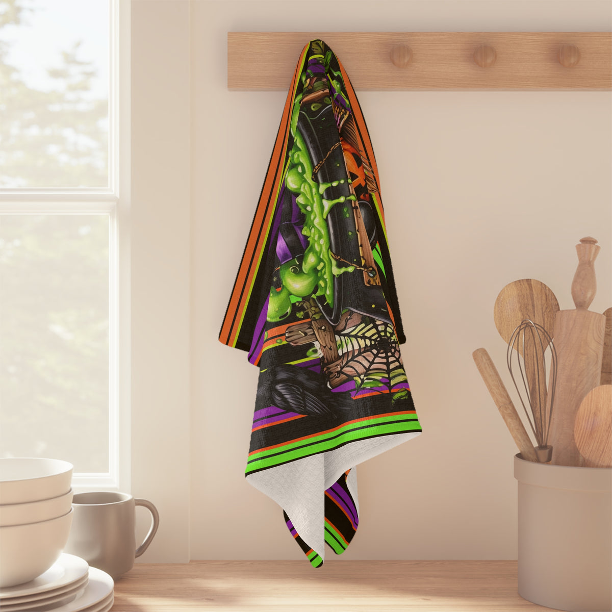 Witches Brew Halloween Microfiber Tea Towel