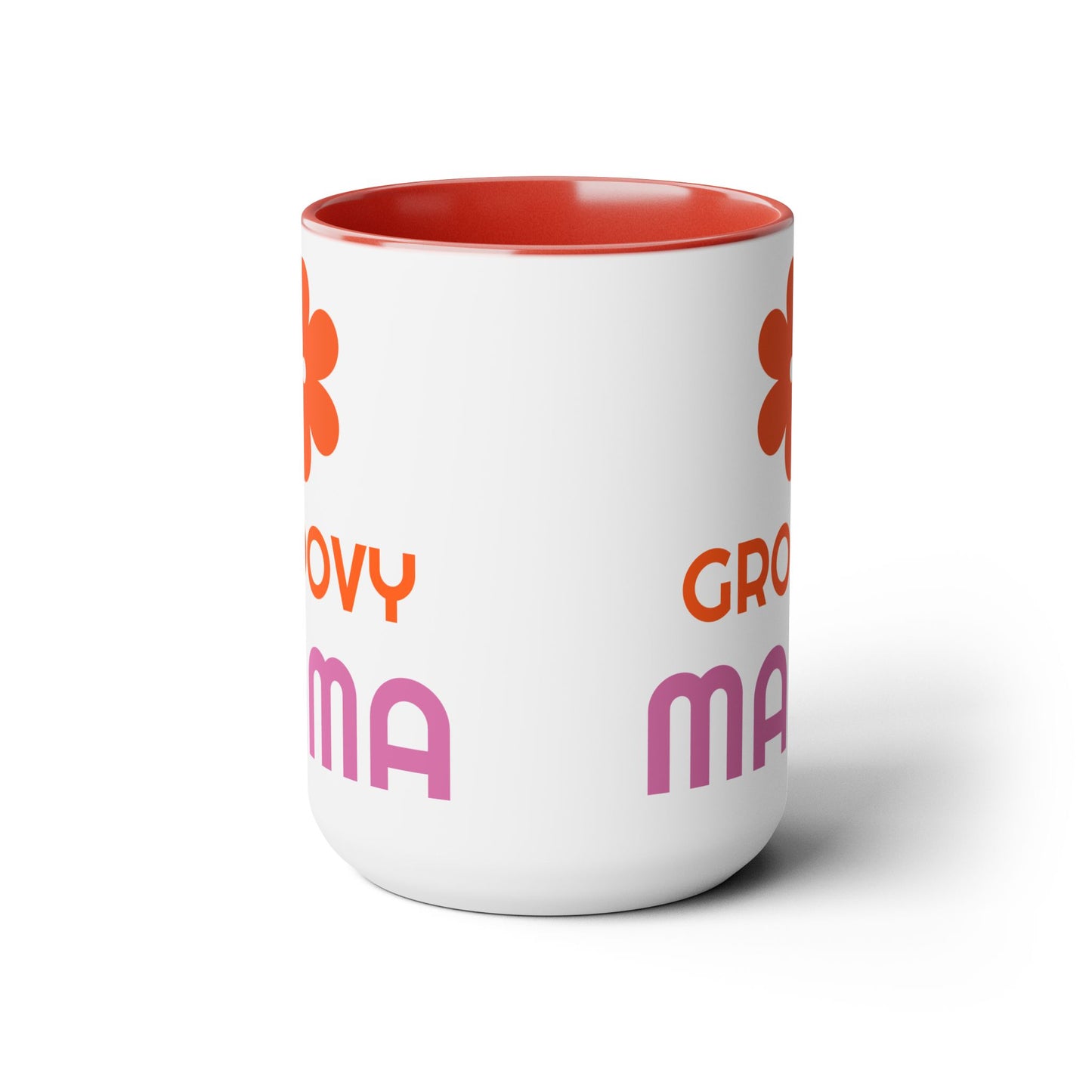 Hippie Theme Two-Tone Coffee Mugs, 15oz, Coffee, Tea, Hot Chocolate Lovers, Groovy Birthday or Any Occasion Gift Idea for Her, for Moms