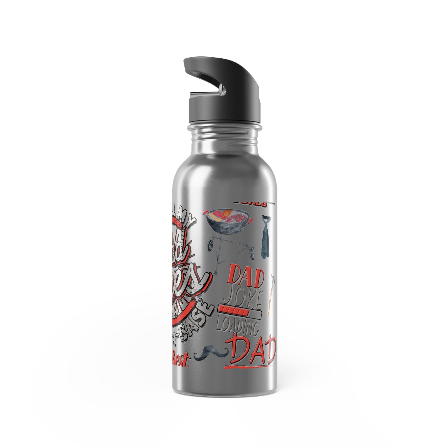Dad Jokes Stainless Steel Water Bottle With Straw, 20oz, Dad Humor, Great Gift Idea for Birthdays or Any Occasion for Dads, Husbands, Uncles and Grandpas
