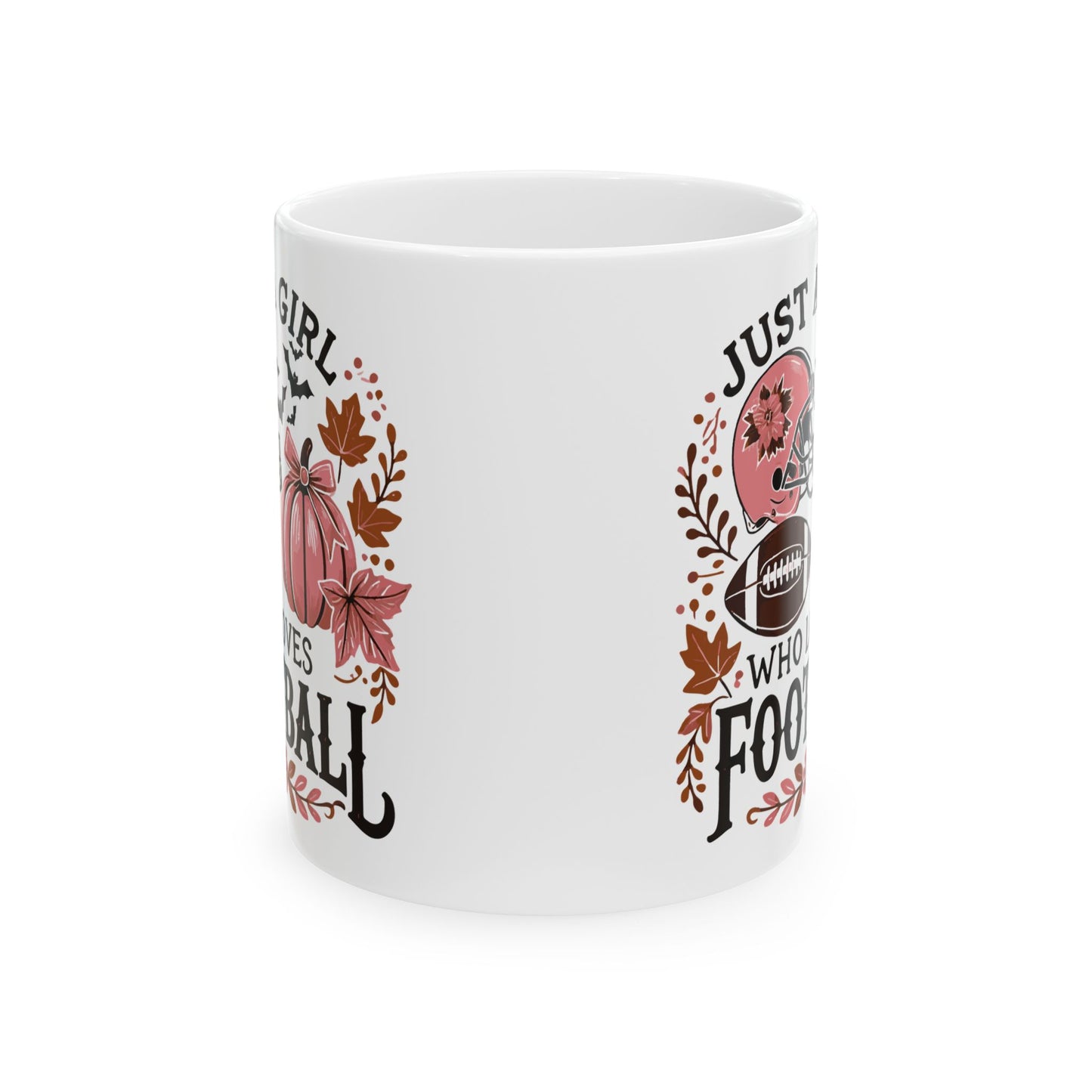 Football Theme For Her Ceramic Mug, (11oz, 15oz), Cute Football Quote for Her, Coffee, Tea, Hot Chocolate Lovers, Football Lovers, Great Gift Idea for Her