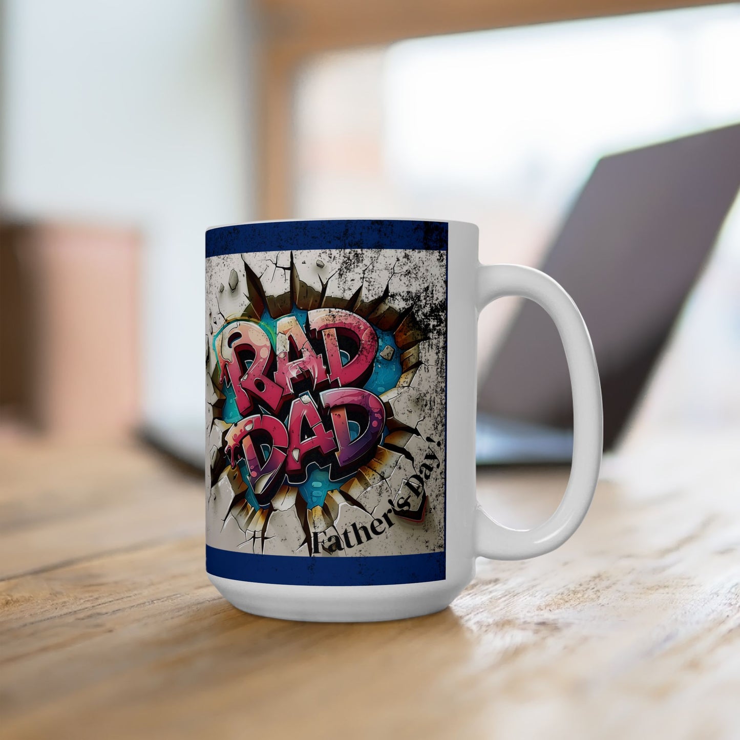 3D Graffiti Mug - Unique Coffee Cup Dads, Father's Day, for Art Lovers, Gift for Birthdays, Creative Kitchen Decor, Visual Art Appreciation