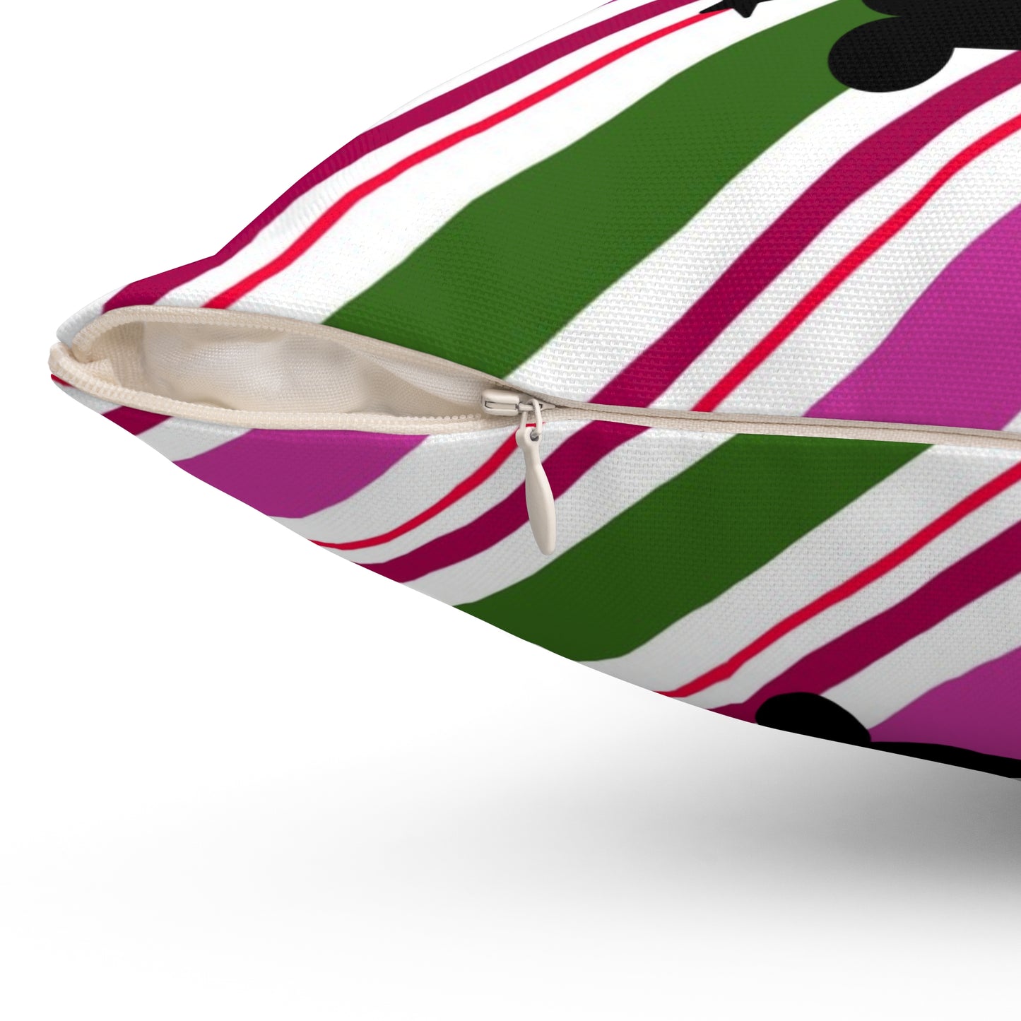 Christmas Dog Theme Spun Polyester Square Pillow, Cute Dog Christmas Quote, Pet Dog Lover's Holiday Pillow Decor, Accent for Any Room