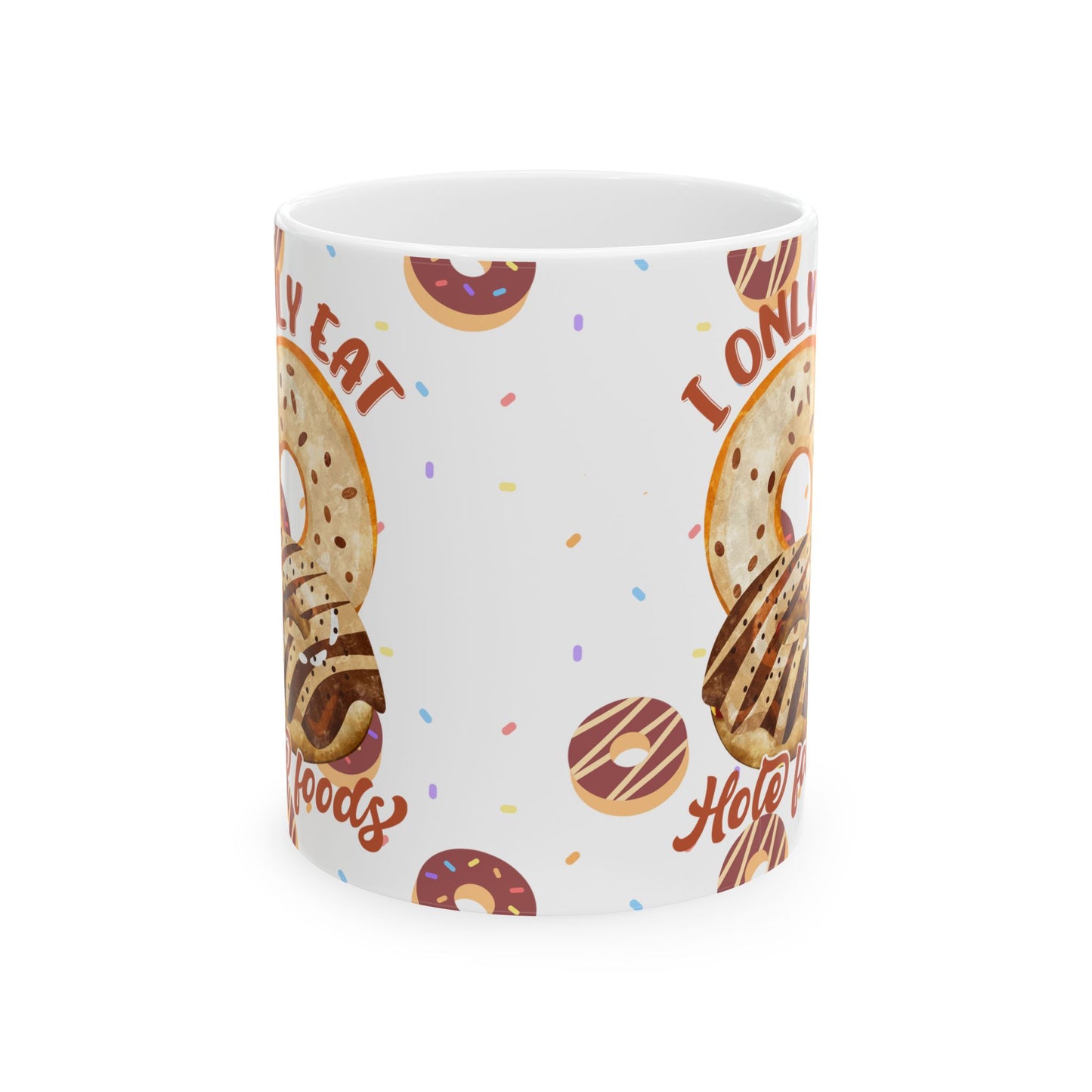Whimsical Donut Ceramic Mug - Perfect for Coffee Lovers, Gift for Foodies, Birthday Celebration, Kitchen Decor, Funny Beverage Holder