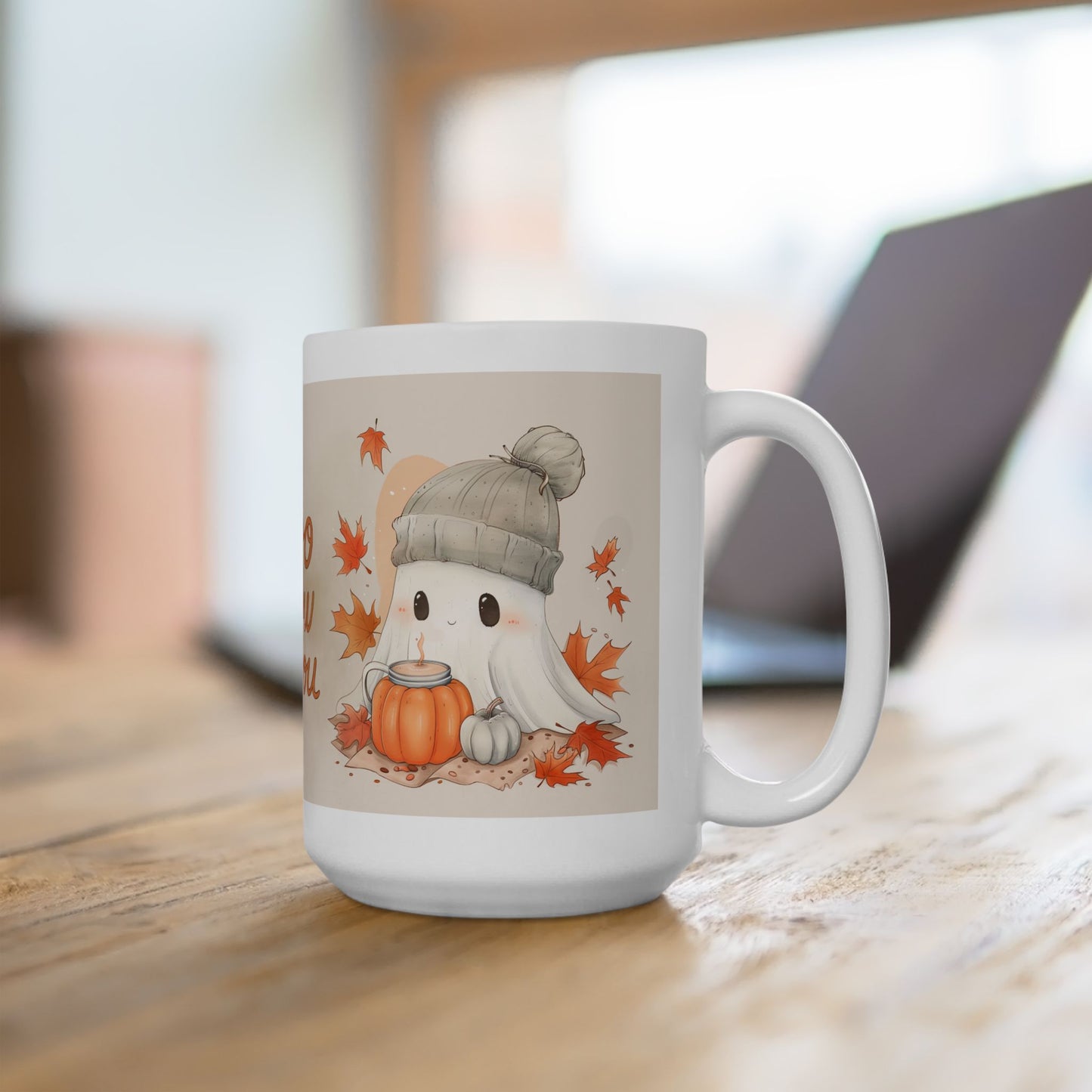Autumn-Themed Ceramic Mug - "Boo Brew & You" - Perfect for Cozy Fall Days, Halloween, Gift for Coffee Lovers, Fall Decor, Seasonal Drinkware