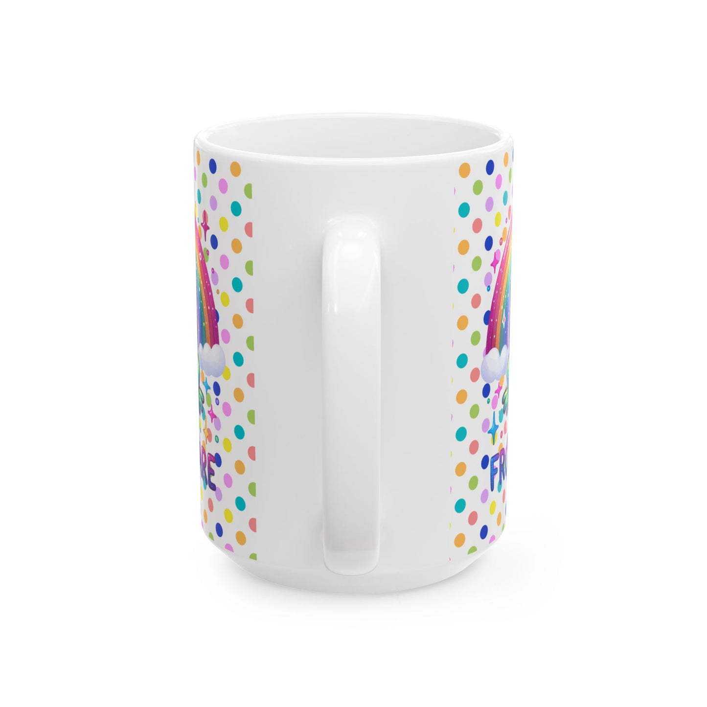 Whimsical Frog Ceramic Mug | Rainbow Polka Dot Design | Fun Gift Idea, Colorful Coffee Cup, Cute Home Decor,