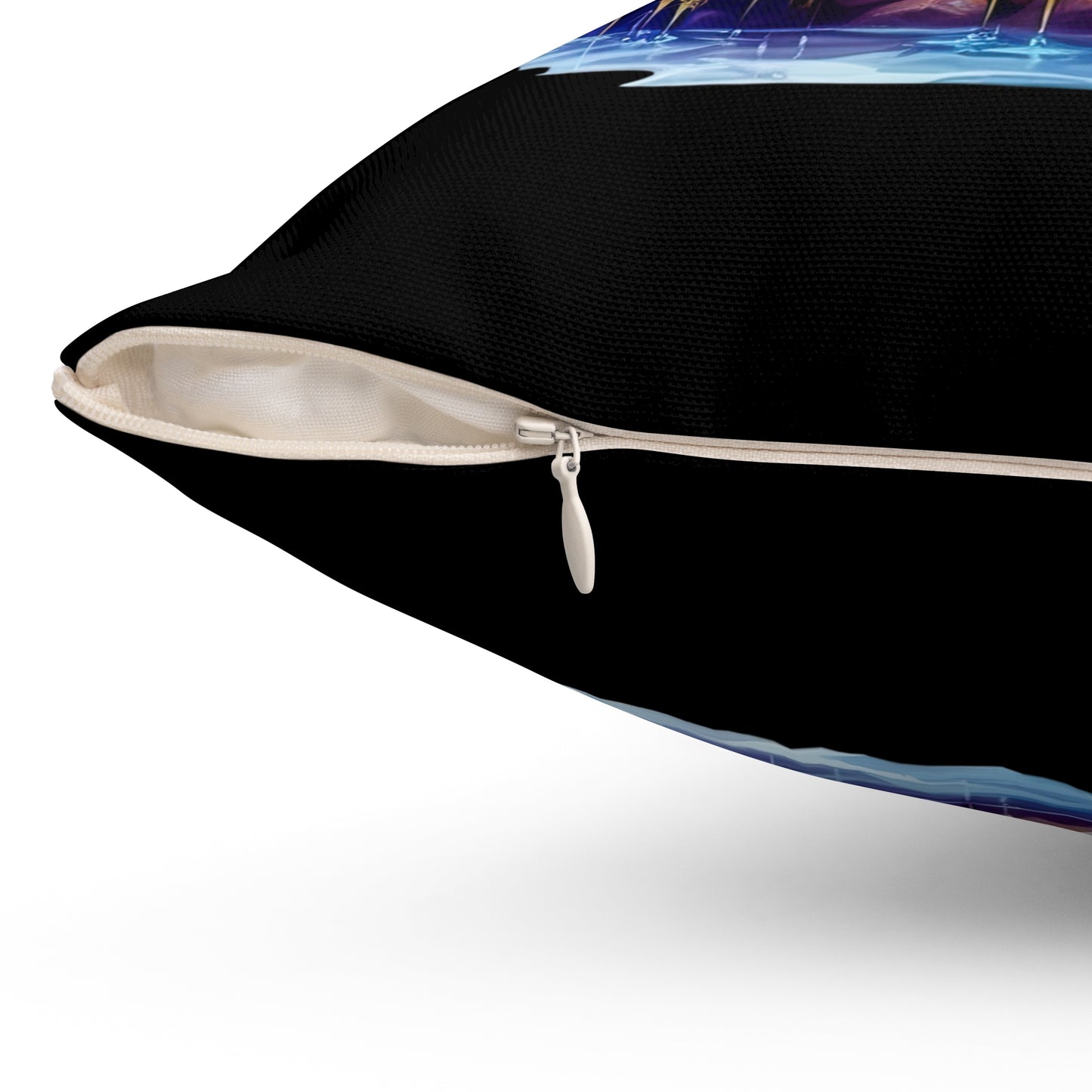 Mushroom with Frogs Spun Polyester Square Pillow, Stylish Mushroom with Frogs Decor for Home or Office, Great Gift Idea for Any Occasion