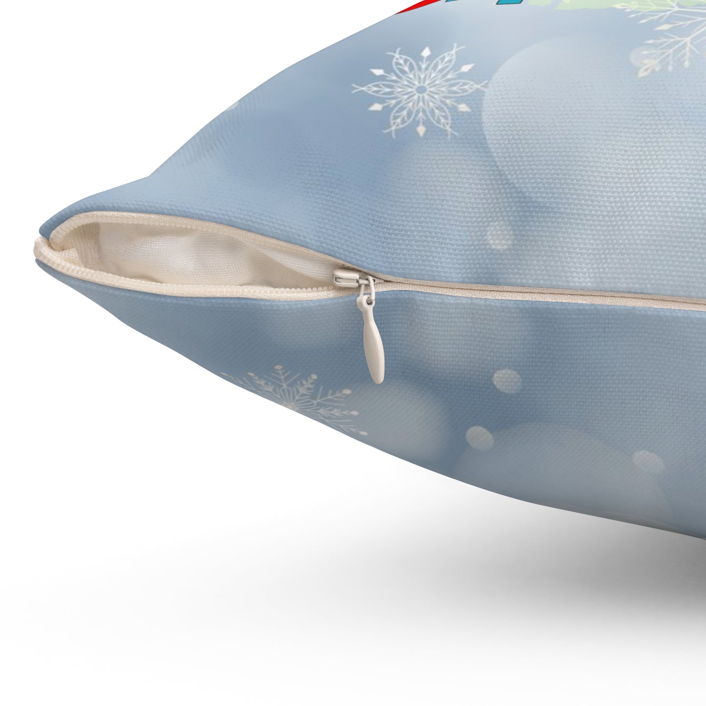 Christmas Theme Decorative Spun Polyester Square Pillow, Animal Lovers, Pet Lovers Holiday Pillow Decor, Accent for Any Room for the Holidays