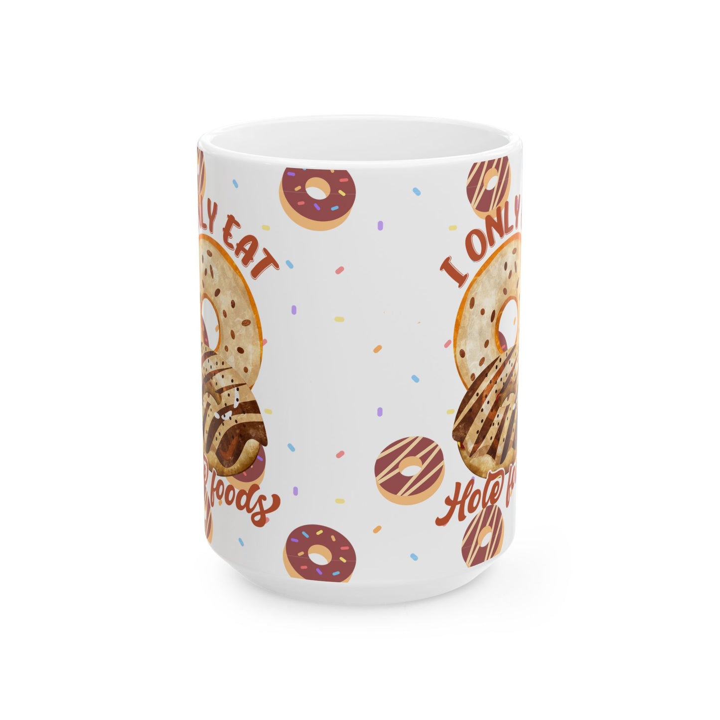 Whimsical Donut Ceramic Mug - Perfect for Coffee Lovers, Gift for Foodies, Birthday Celebration, Kitchen Decor, Funny Beverage Holder