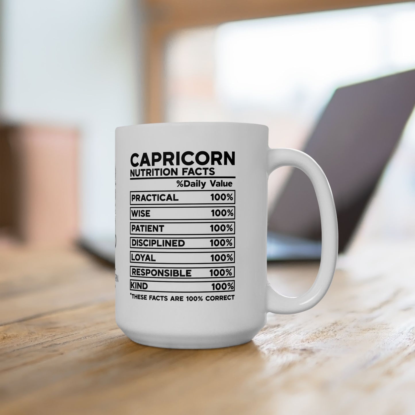 Capricorn Zodiac Floral Ceramic Mug - Horoscope Gift for Astrology Lovers