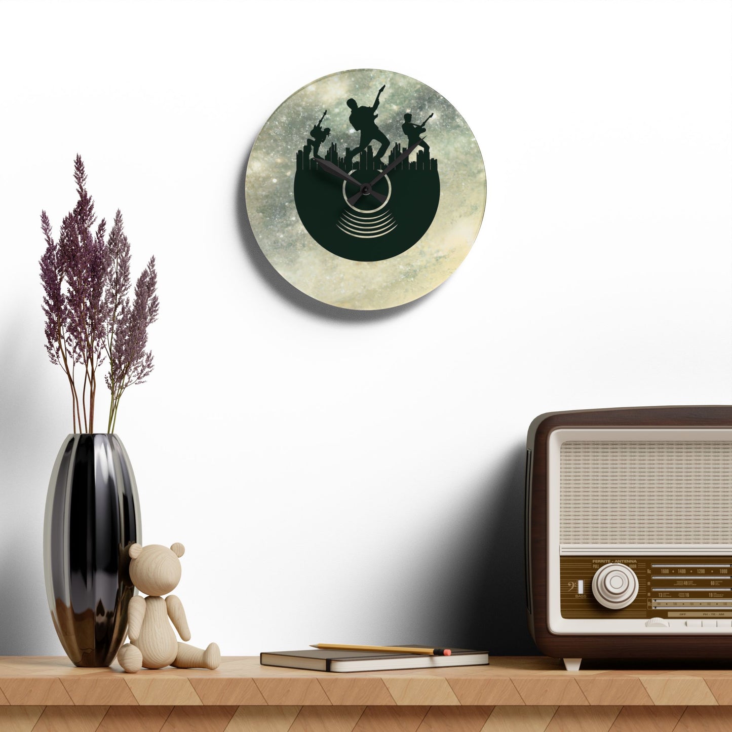 Retro Music Vibes Acrylic Wall Clock - Home Decor Gift