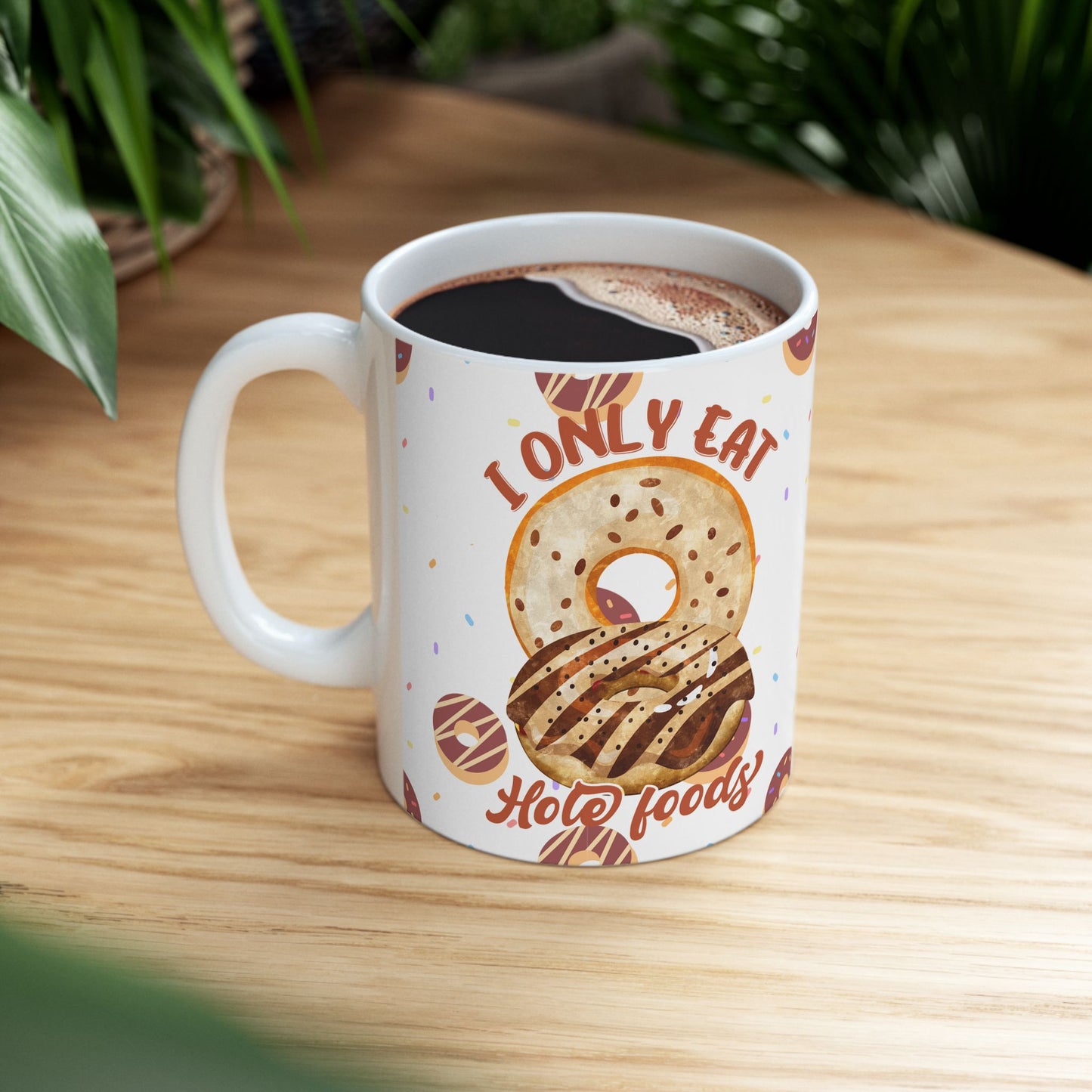 Whimsical Donut Ceramic Mug - Perfect for Coffee Lovers, Gift for Foodies, Birthday Celebration, Kitchen Decor, Funny Beverage Holder