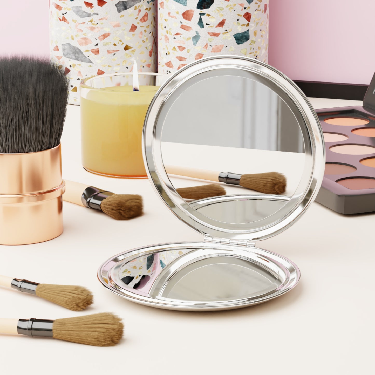 Sunflower Compact Travel Mirror - Vibrant Floral Design