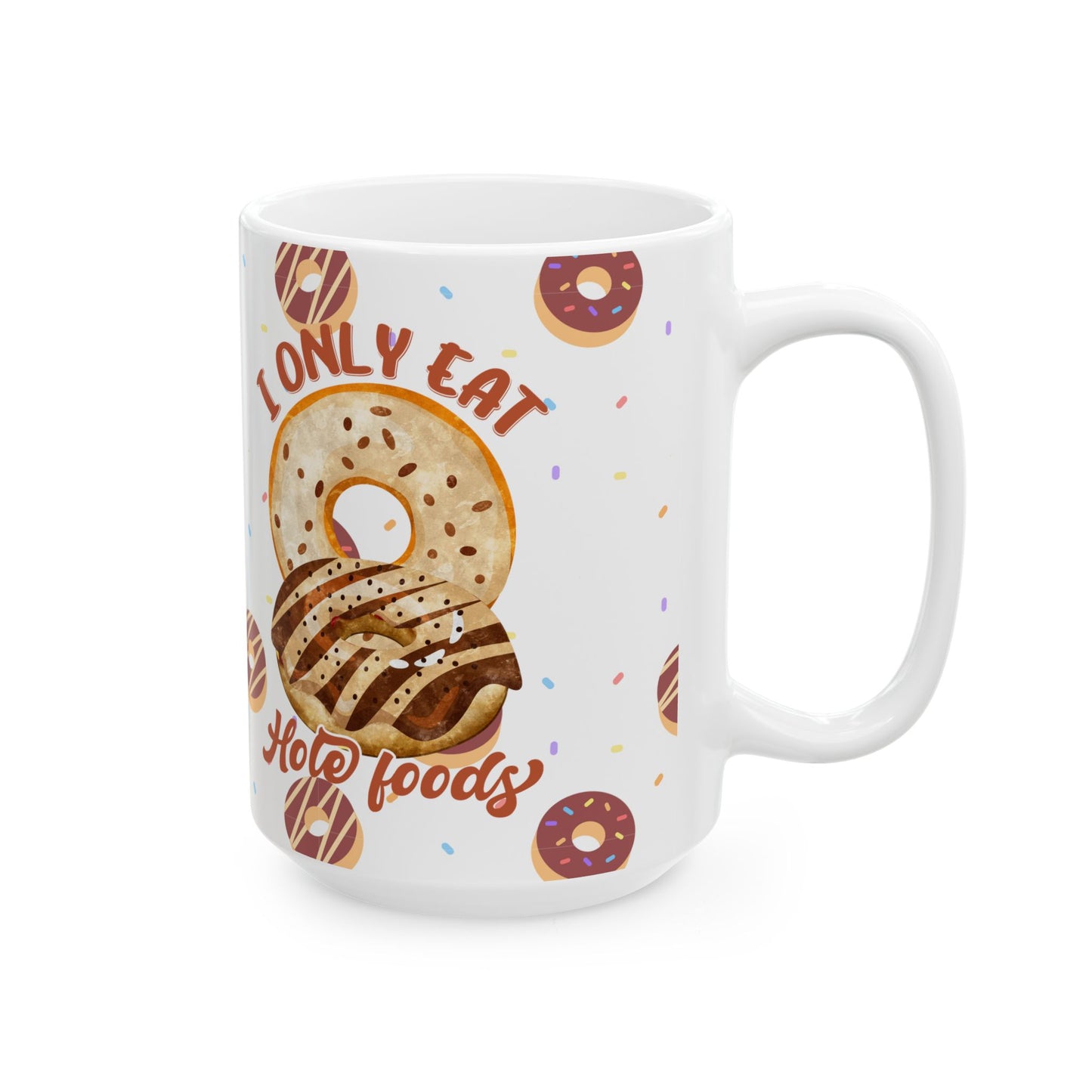 Whimsical Donut Ceramic Mug - Perfect for Coffee Lovers, Gift for Foodies, Birthday Celebration, Kitchen Decor, Funny Beverage Holder