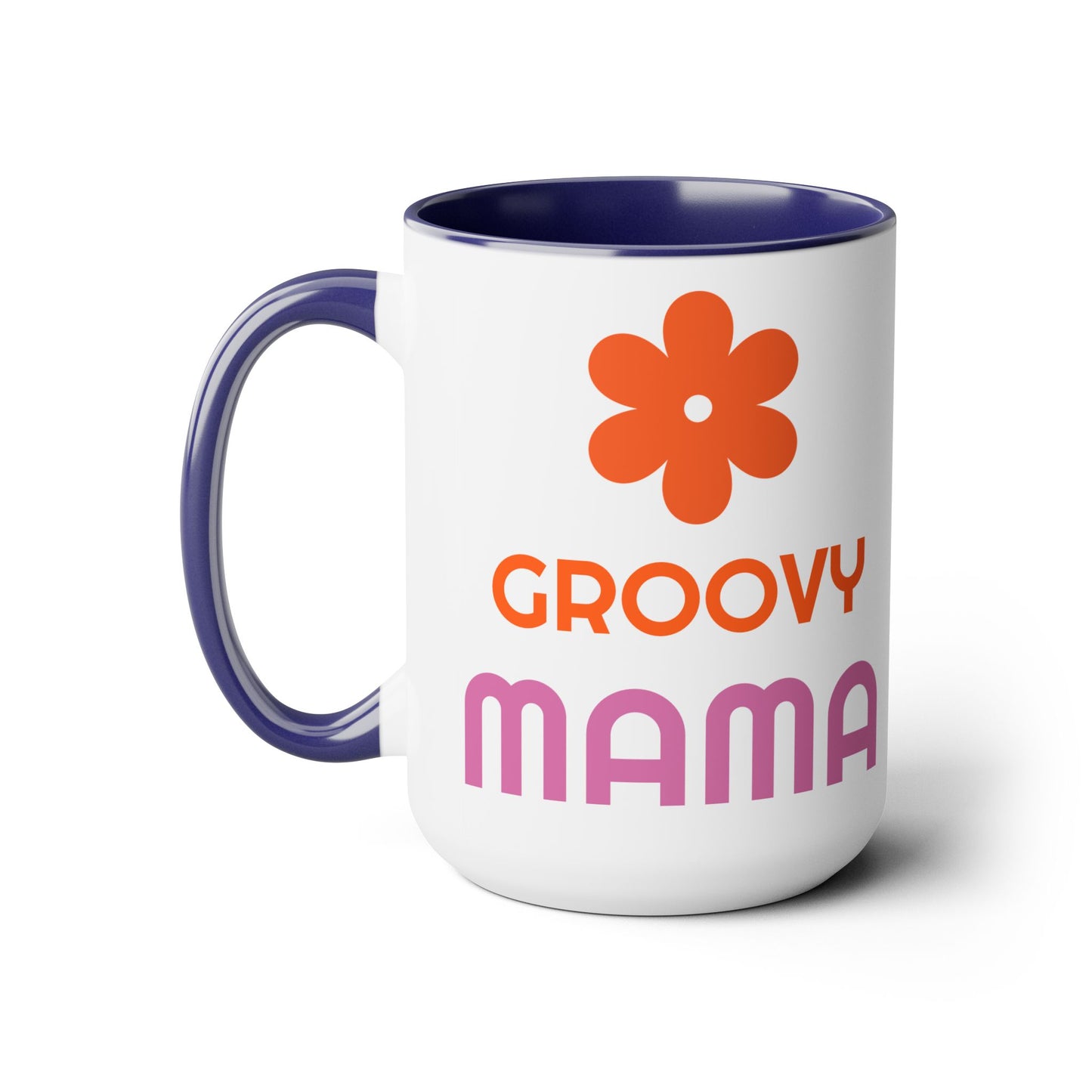 Hippie Theme Two-Tone Coffee Mugs, 15oz, Coffee, Tea, Hot Chocolate Lovers, Groovy Birthday or Any Occasion Gift Idea for Her, for Moms