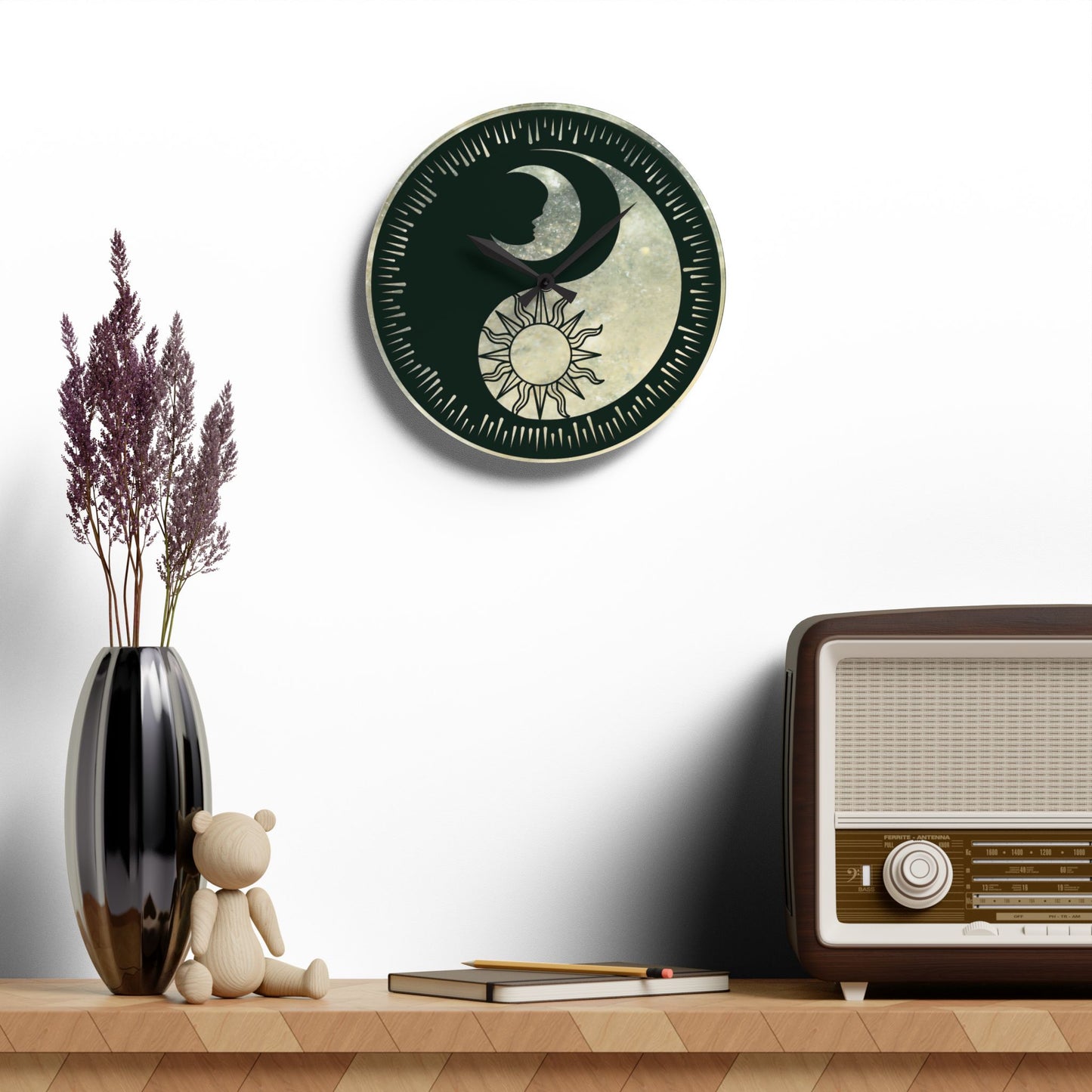 Cosmic Dance Acrylic Wall Clock - Celestial Space Home Decor