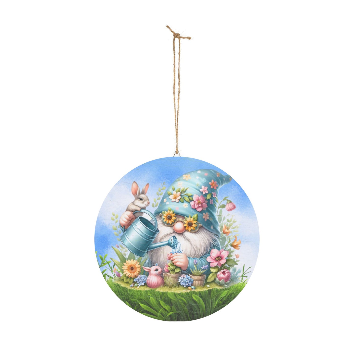 Whimsical Gardening Gnome Rustic Charm Wood Sign - Charming Rustic Decor for Spring Celebrations