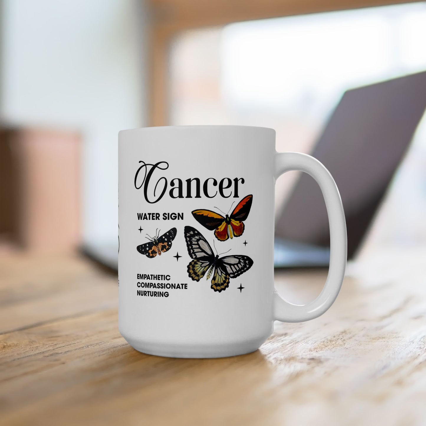 Cancer Zodiac Ceramic Mug – Empowering Design for Zodiac Lovers