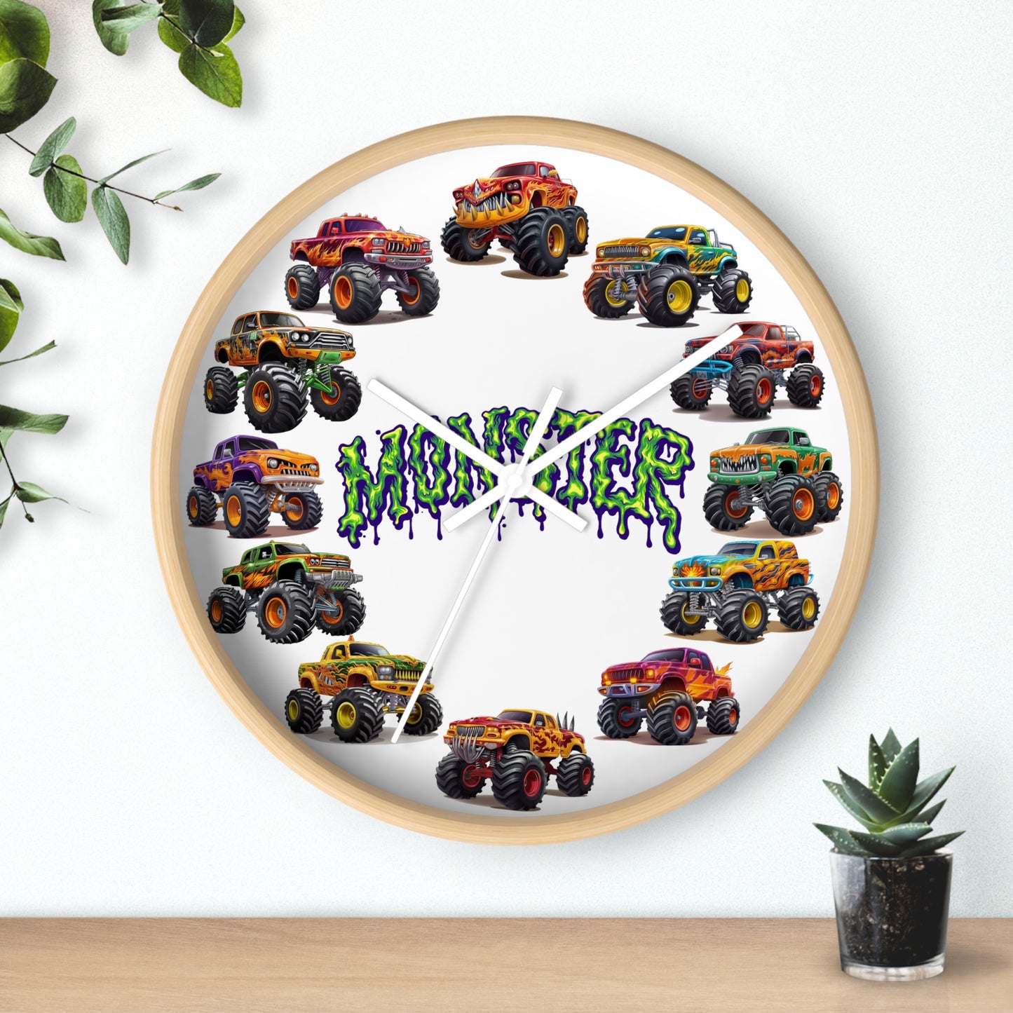 Monster Truck Wall Clock - Room Decor Gift for Truck Lovers