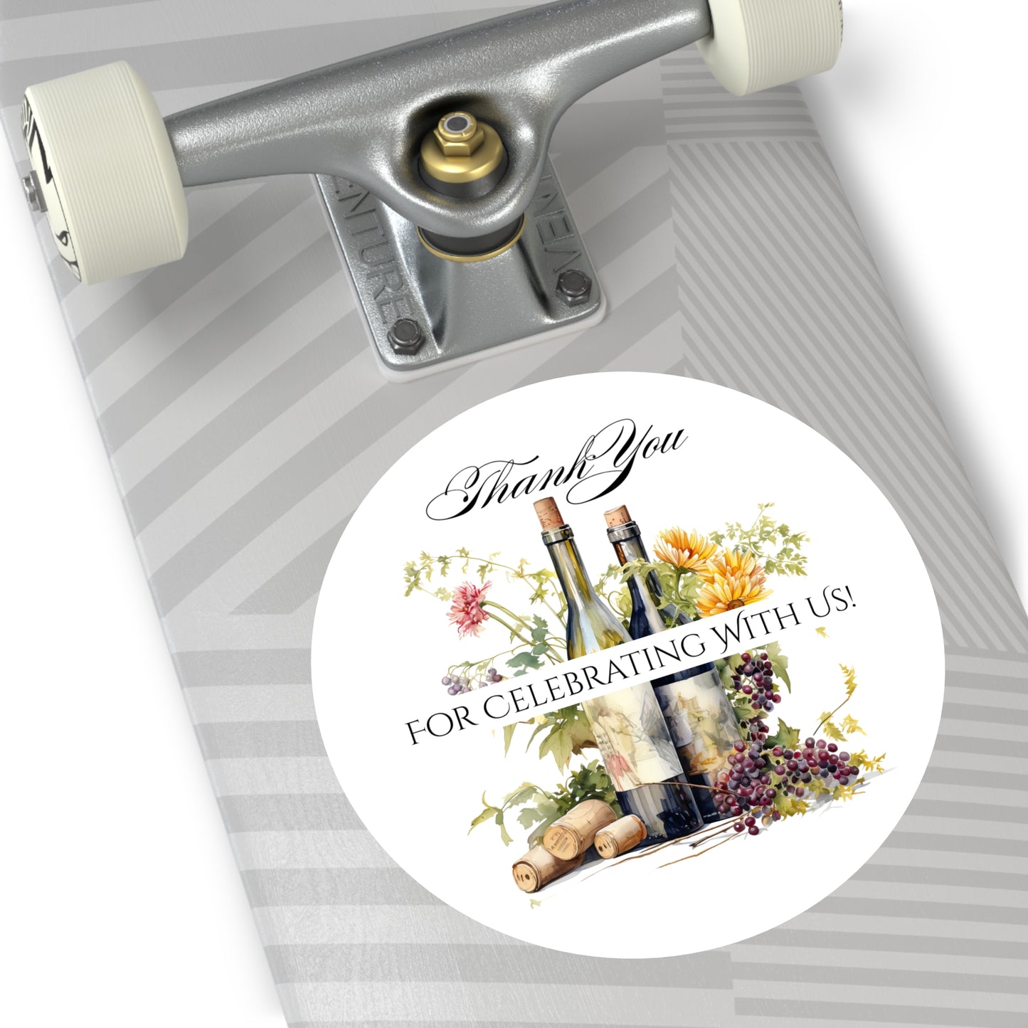 Custom Thank You Vinyl Stickers for Weddings, Party Favors, Engagements, Floral Design, Personalized Name Labels, Celebration Decal