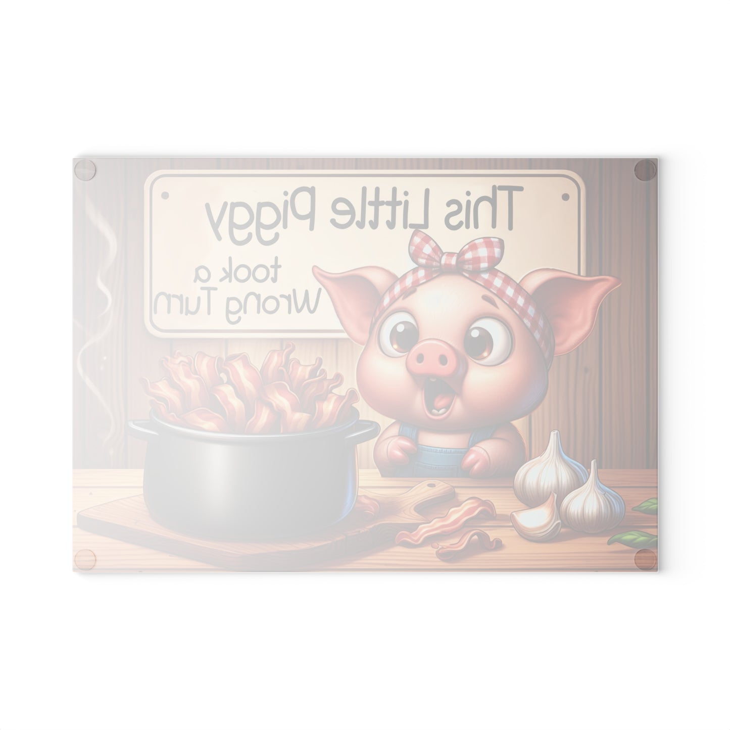 Whimsical Piggy Glass Cutting Board - Perfect Gift for Cooking Enthusiasts