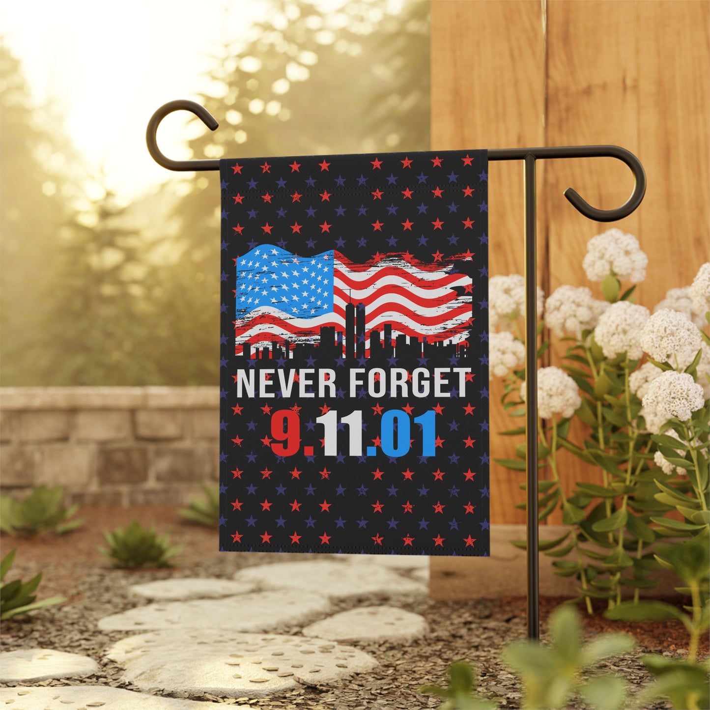 Patriotic Garden Flag - Never Forget 9/11 Banner, Memorial Decor, Outdoor Flag, Independence Day Decoration, American Home Accessories
