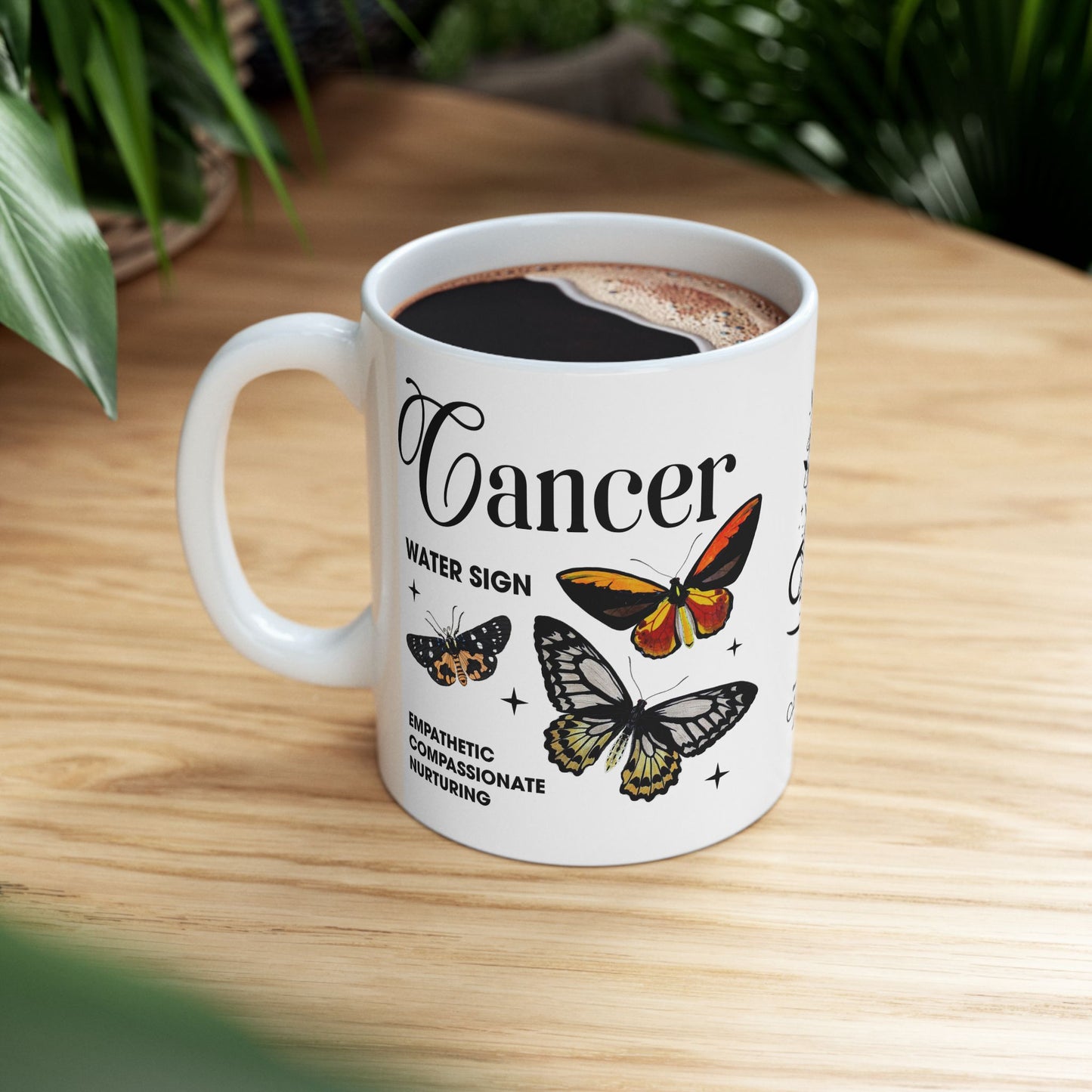 Cancer Zodiac Ceramic Mug – Empowering Design for Zodiac Lovers
