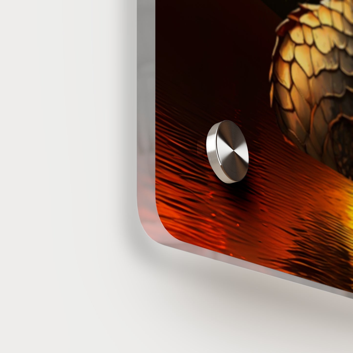 Gothic Theme Acrylic Wall Art Panels, Beautiful Dragon with Moon Background Decor, Accent for Any Room, Dragon Lovers, for Anyone