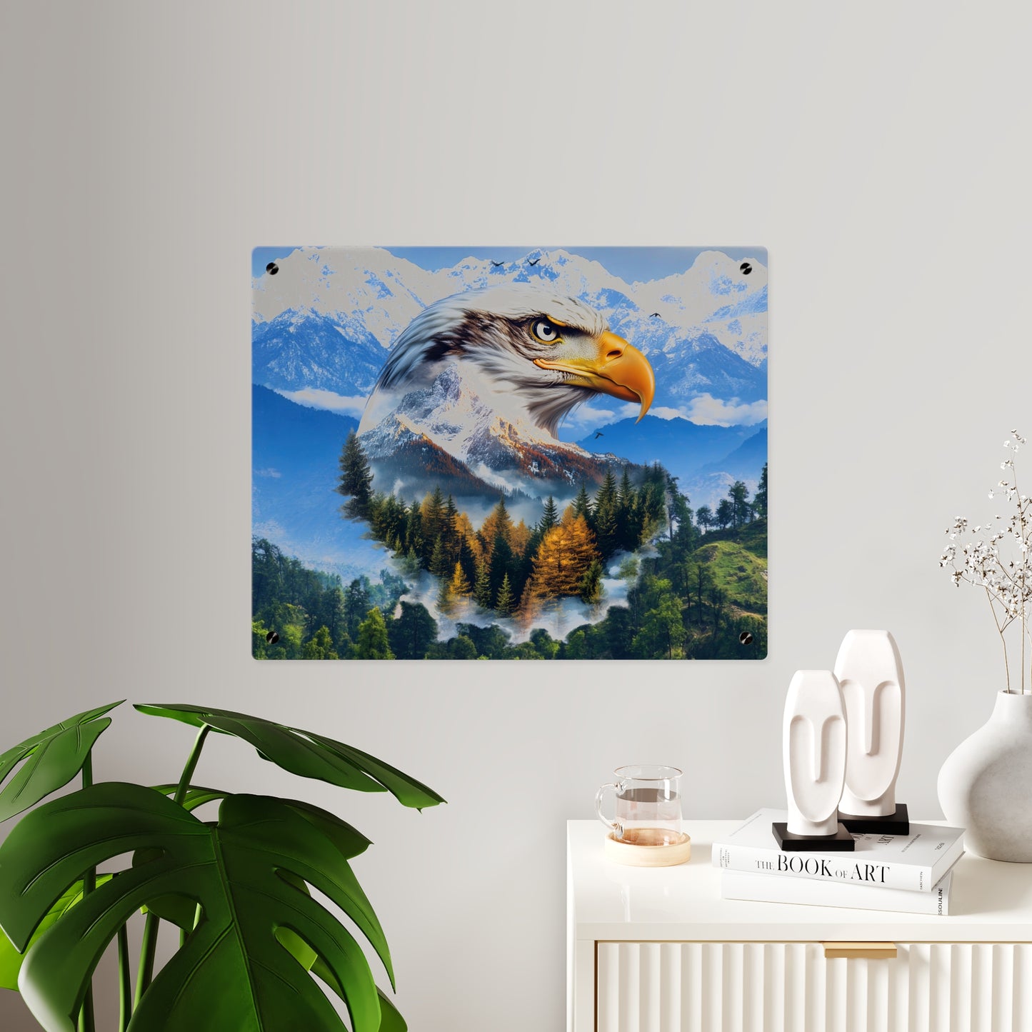 Eagle Mountain Acrylic Wall Art Panel — Patriotic Wilderness Landscape Decor