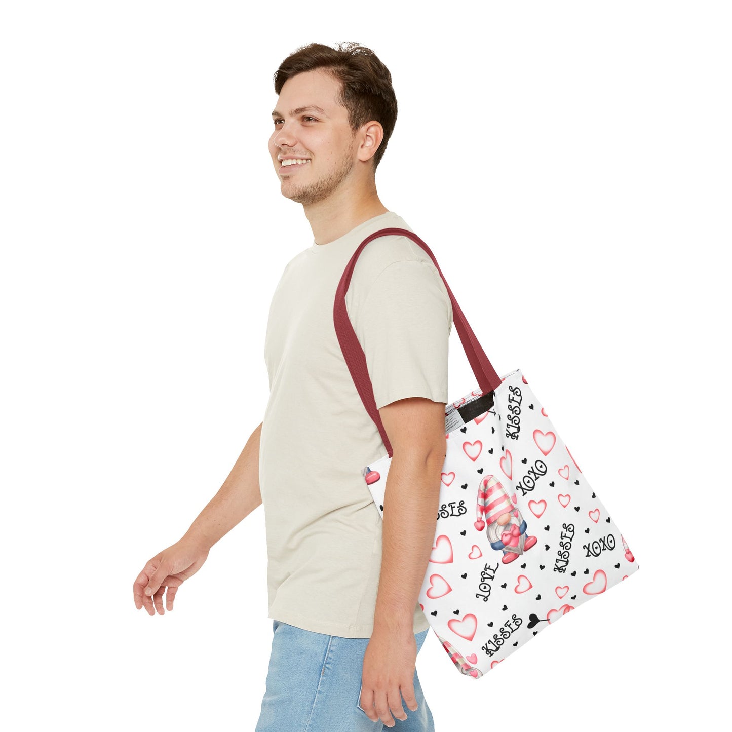 Romantic Love Gnome Tote Bag - Whimsical Valentine Gift for Gnome Lovers