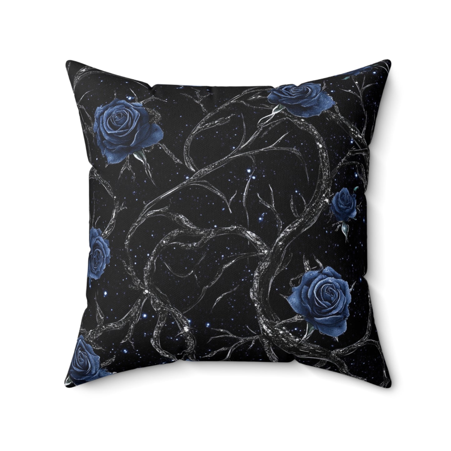 Elegant Floral Throw Pillow, Black Rose Cushion, Dark Aesthetic Home Decor, Gothic Pillow Cover, Cozy Gift for Her