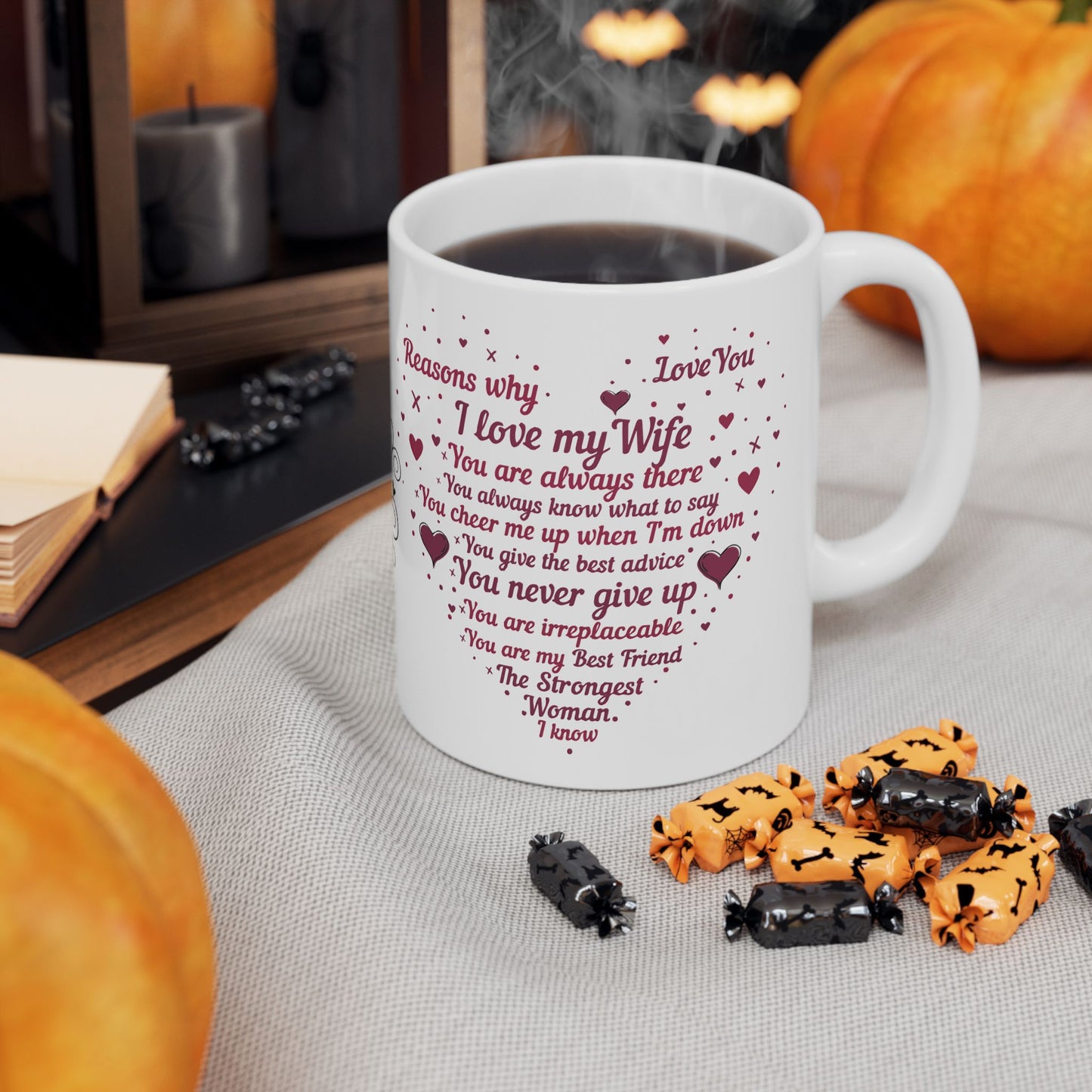"Reasons Why I Love My Wife" Ceramic Mug — Romantic Valentine’s Day Coffee Cup (11oz/15oz)