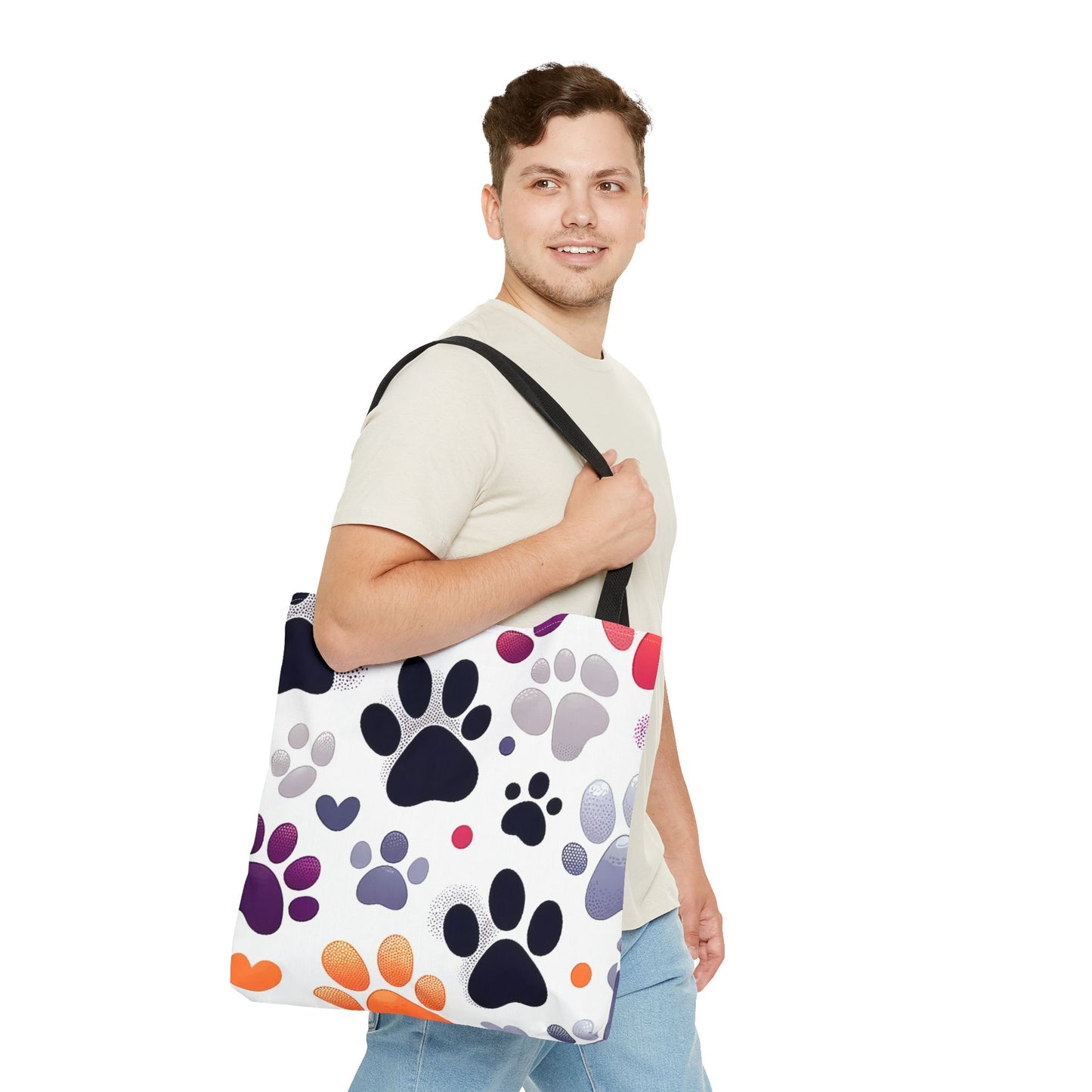 Paw Print FashionableTote Bag (AOP), Stylish, Animal Lovers, Pet Lovers, Great Gift Idea for Birthdays, Holidays or Any Occasion for Anyone