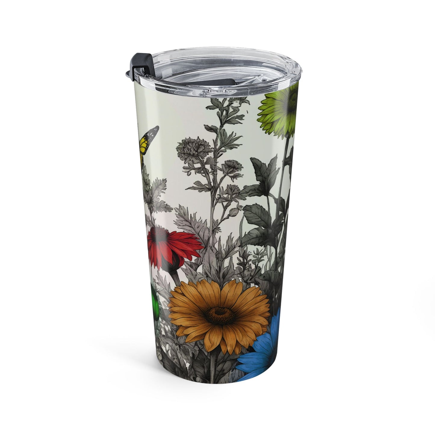 Vibrant Floral Butterfly Tumbler 20oz - Nature Gift