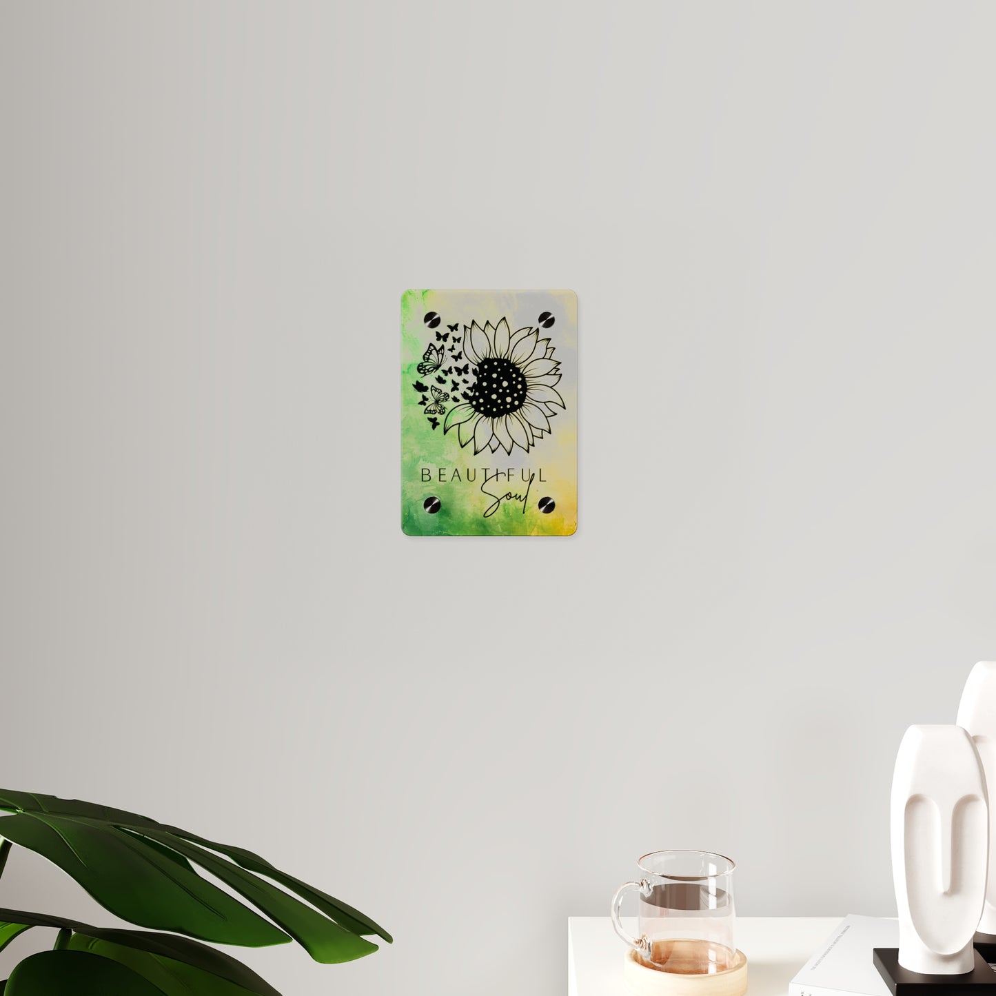 Beautiful Soul Acrylic Wall Art Panel with Sunflower Design