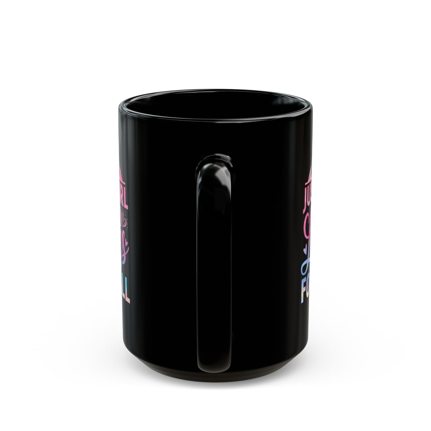 Football Theme for Her Black Mug (11oz, 15oz), Cute Football Quote, Hot Chocolate, Tea, Coffee Lovers, Football Lovers, Great Gift Idea for Any Occasion for Her