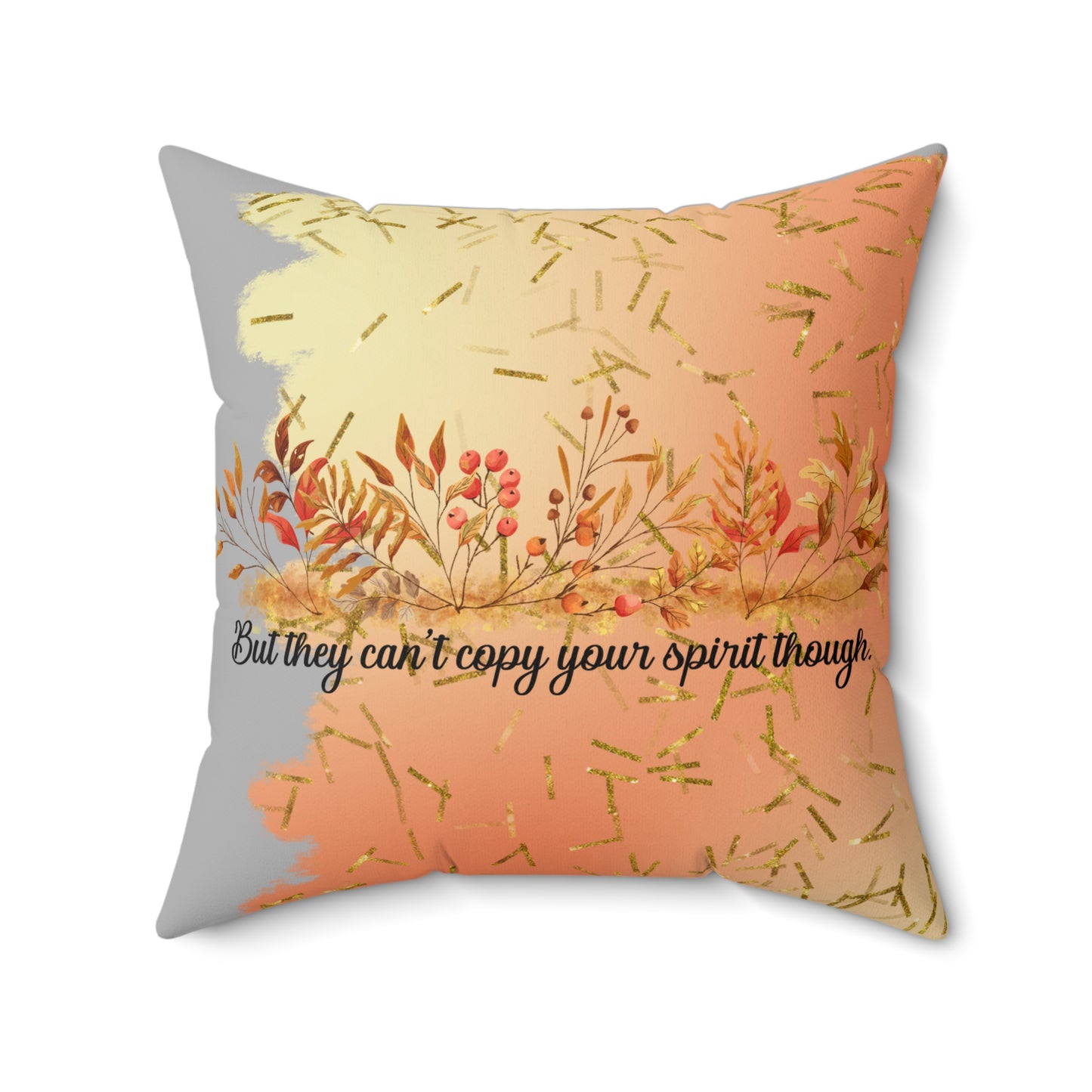 Inspirational Fall Floral Pillow, Cozy Home Decor, Unique Gift, Motivational Quote, Throw Pillow for Relaxation or Celebrations