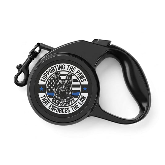Retractable Pet Leash — “Supporting the Paws That Enforces the Law” Police K9 Dog Lead