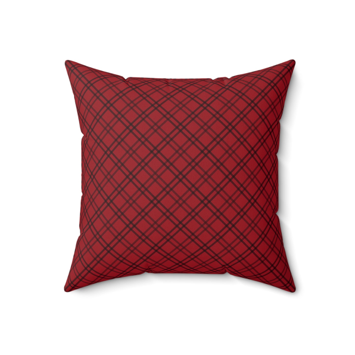 Spun Polyester Square Pillow - Christmas Plaid Heart Floral Design Accent Pillow, Holiday Decor for Any Room for Home or Office