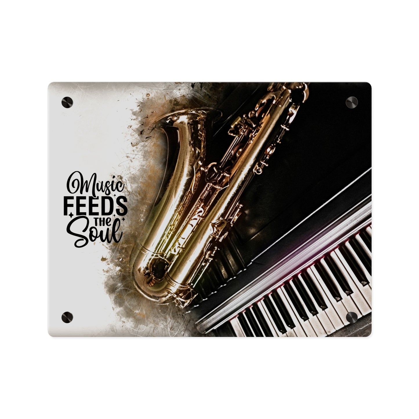 Inspirational Acrylic Wall Art Panel - "Music Feeds the Soul"