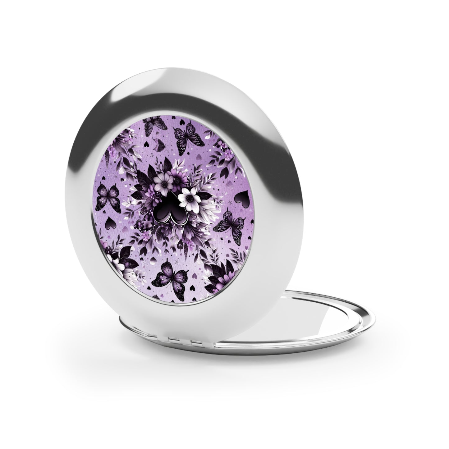 Elegant Floral Compact Travel Mirror - Perfect for On-the-Go Touch-Ups