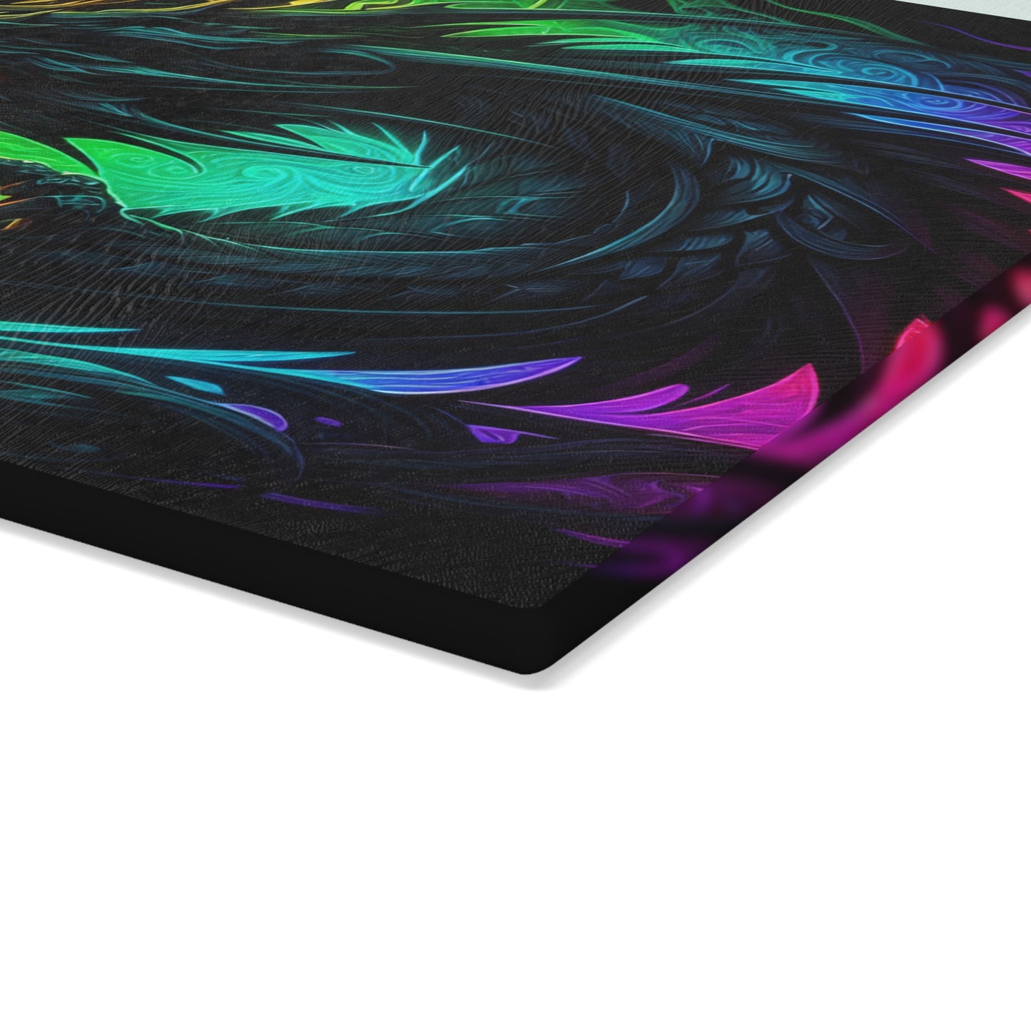Vibrant Dragon Glass Cutting Board - Colorful Kitchen Art