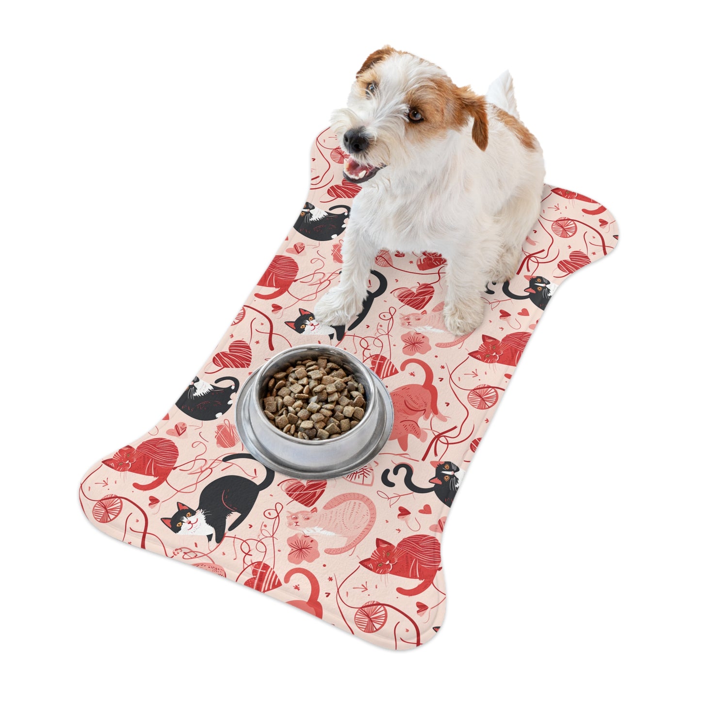 Cute Cat Design Pet Feeding Mats, Animal Lover Gifts, Dog Bowl Mat, Cat Food Dish, Pet Accessories for Home Decor