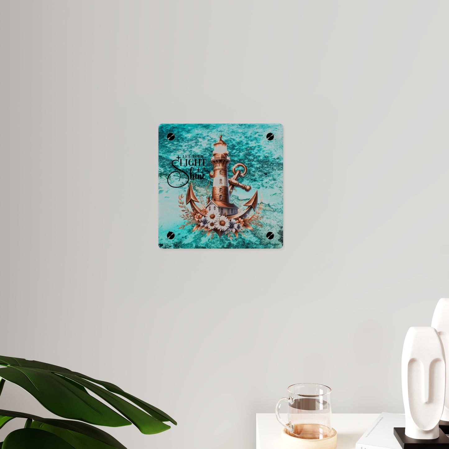 Nautical Acrylic Wall Art Panel - "Let Your Light Shine" Home Decor